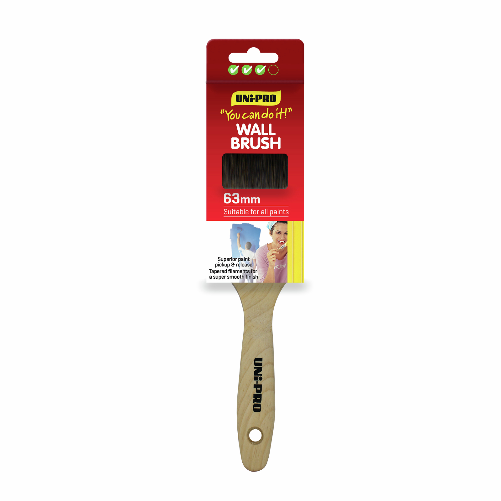 UNiPRO 63mm You Can Do It Synthetic Wall Paint Brush Bunnings Australia