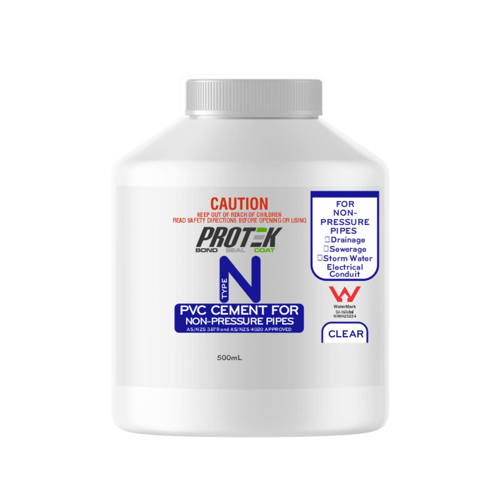 Protek 500ml Type N Clear PVC Cement For Non Pressure Pipes Bunnings Australia