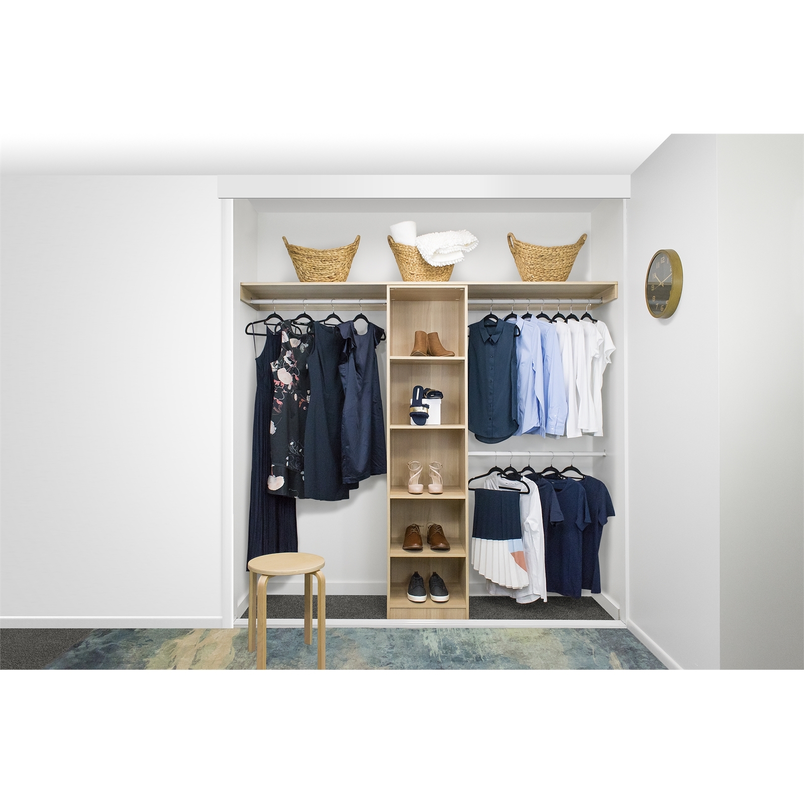 Multistore 1800 2100mm White Pack 3 Built In Wardrobe Package