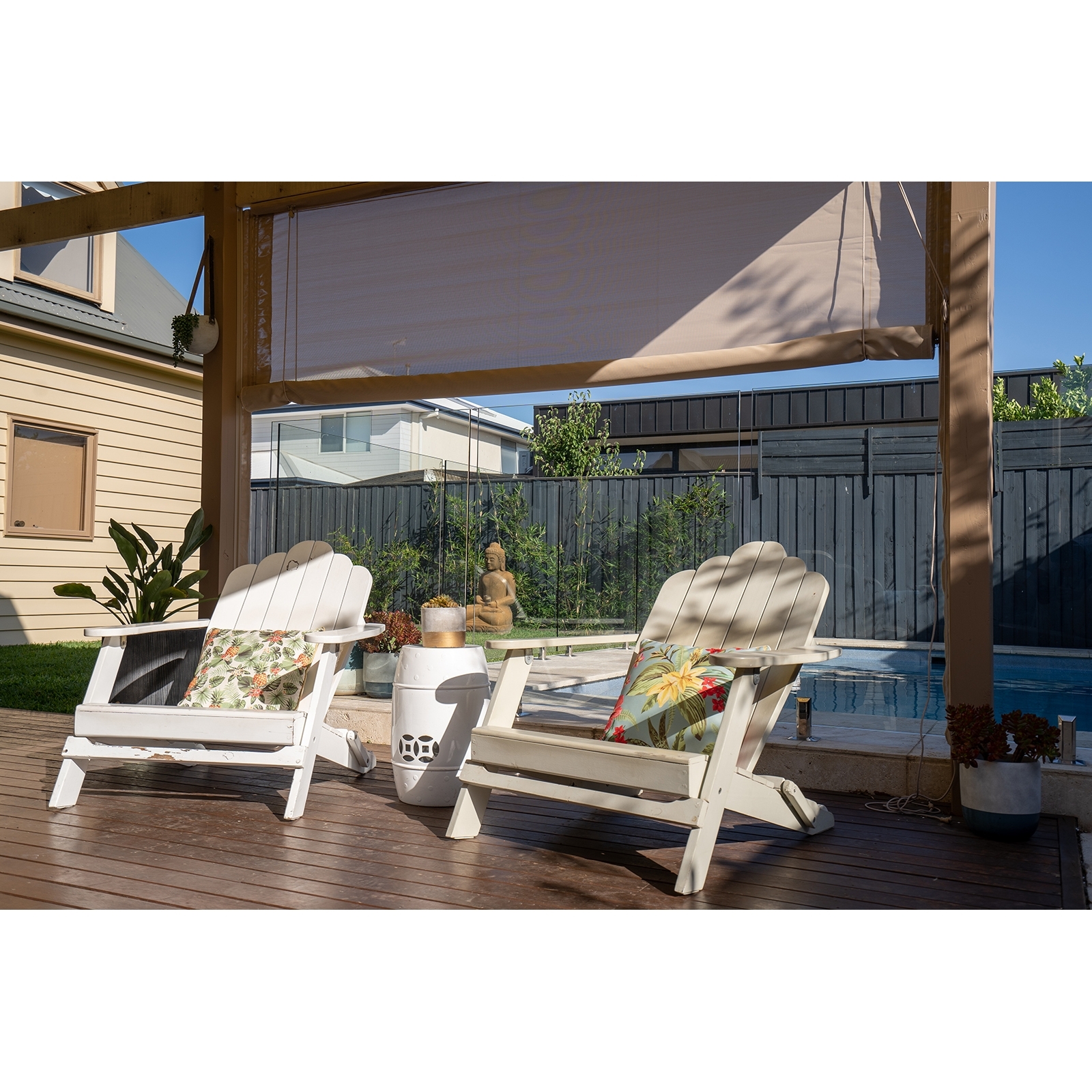 Bistro Blinds Outdoor Shade Blind 900mm x 2400mm Ash Bunnings Australia