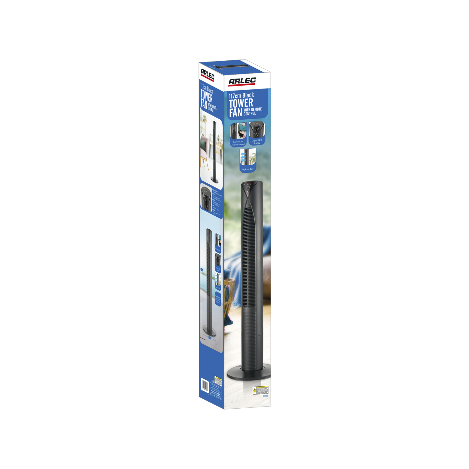 Arlec 117cm Black Digital And Remote Controlled Tower Fan Bunnings