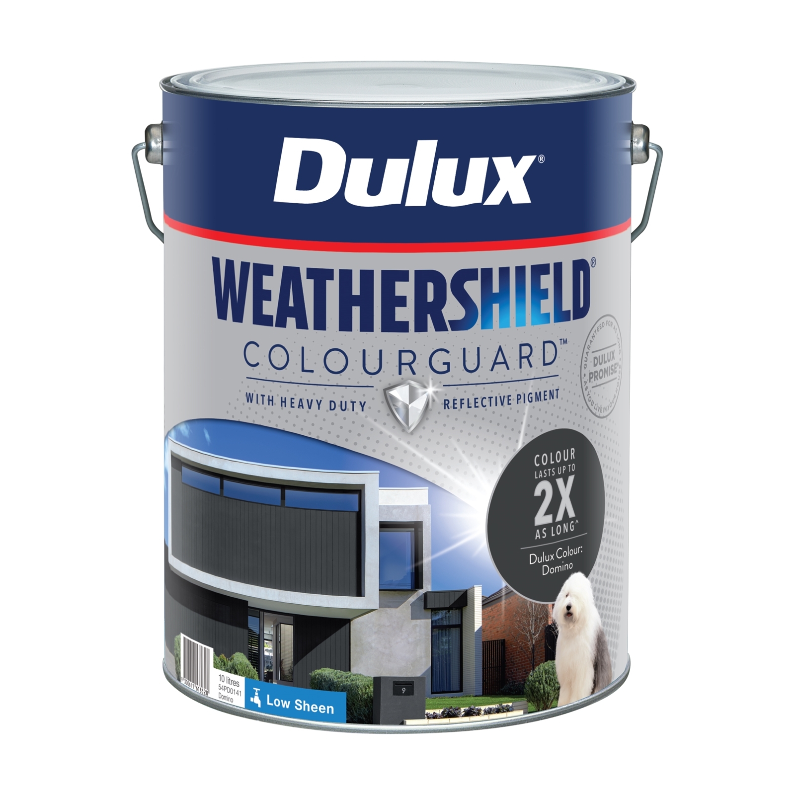 Dulux 10L Low Sheen Domino Weathershield ColourGuard Exterior Paint