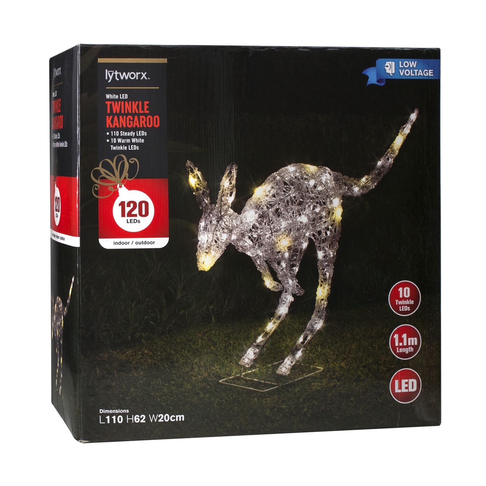 Lytworx 62cm 110 LED Warm White Low Voltage Kangaroo Statue Bunnings
