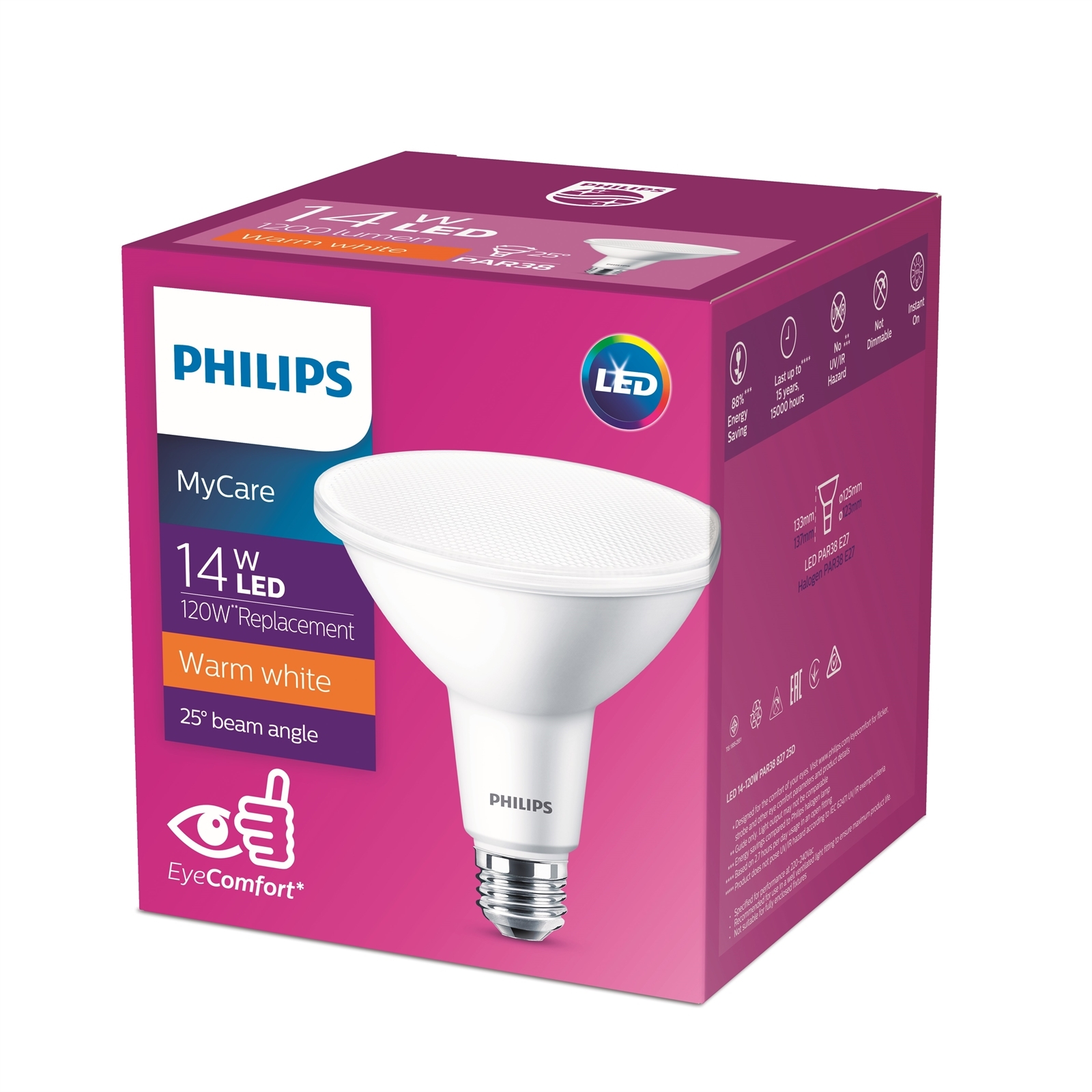 Philips 14W PAR38 LED Reflector Warm White Light Bunnings New Zealand