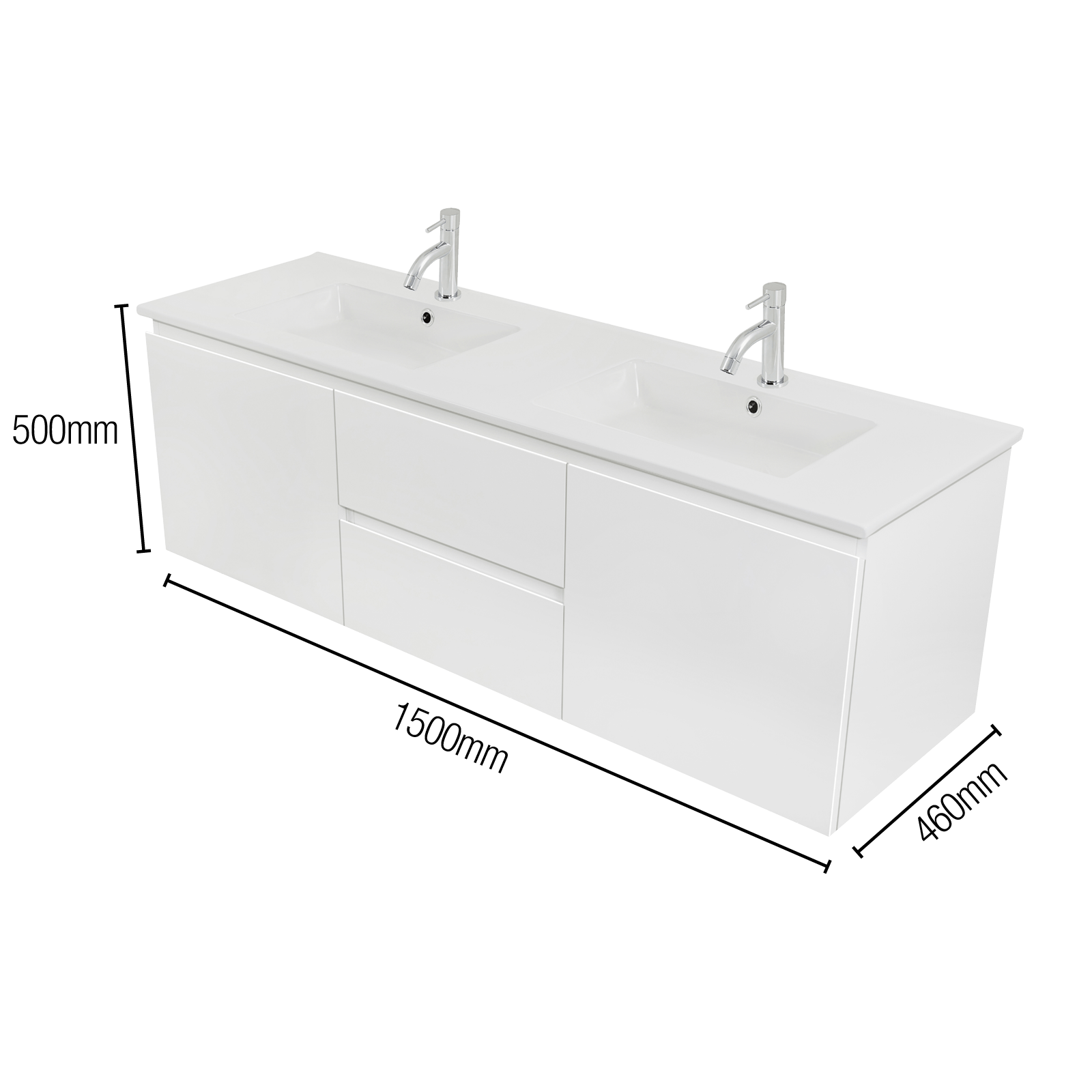 Cibo Design 1500mm White Tonic Wall Hung Vanity Bunnings Australia