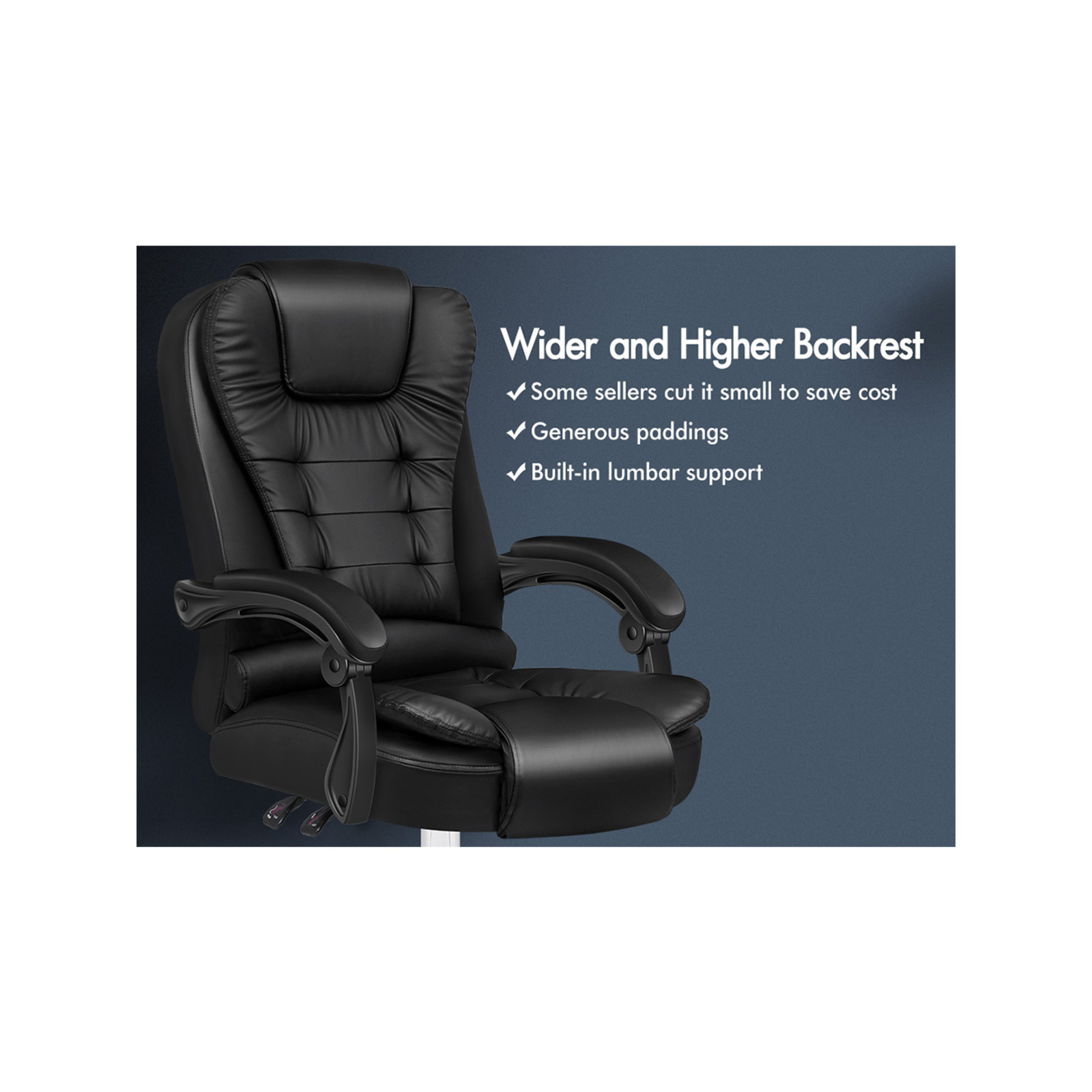 ALFORDSON Office Chair Executive PU Leather Seat Black Bunnings Australia