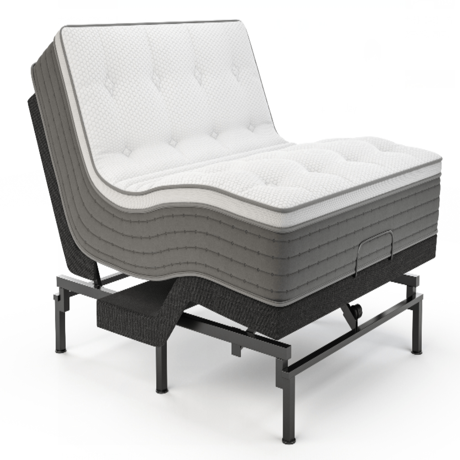 Polo Adjustable Bed with Metal Frame and Electric Massage Long Single