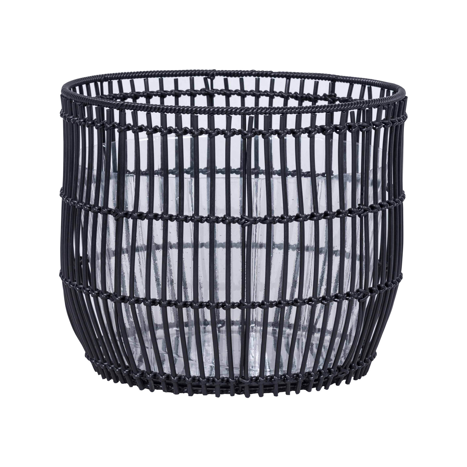 Lotus 34 x 28cm Black XXL Poly Rattan Basket Bunnings Australia