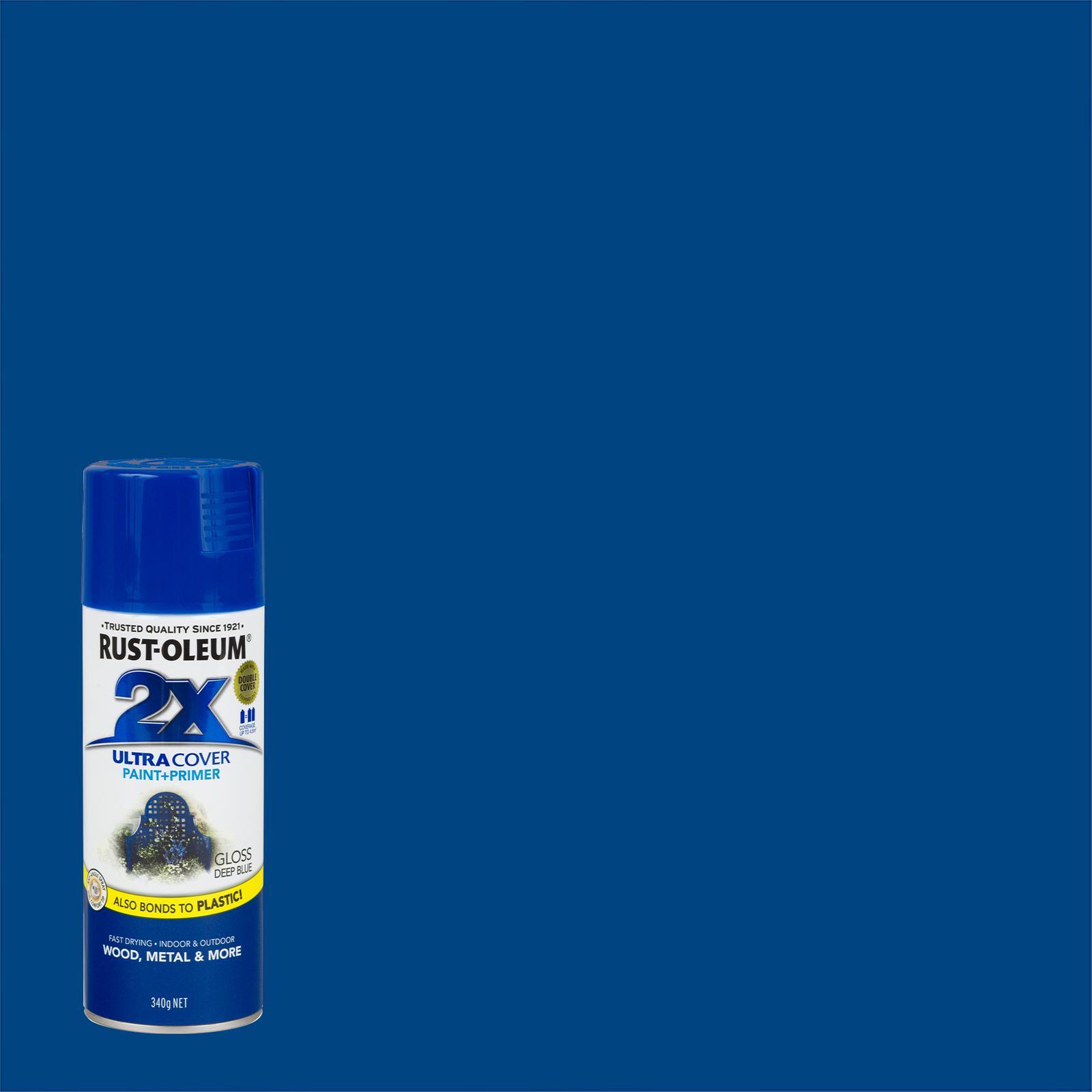 RustOleum 340g Deep Blue Gloss 2X Ultra Cover Paint+Prime Spray Paint