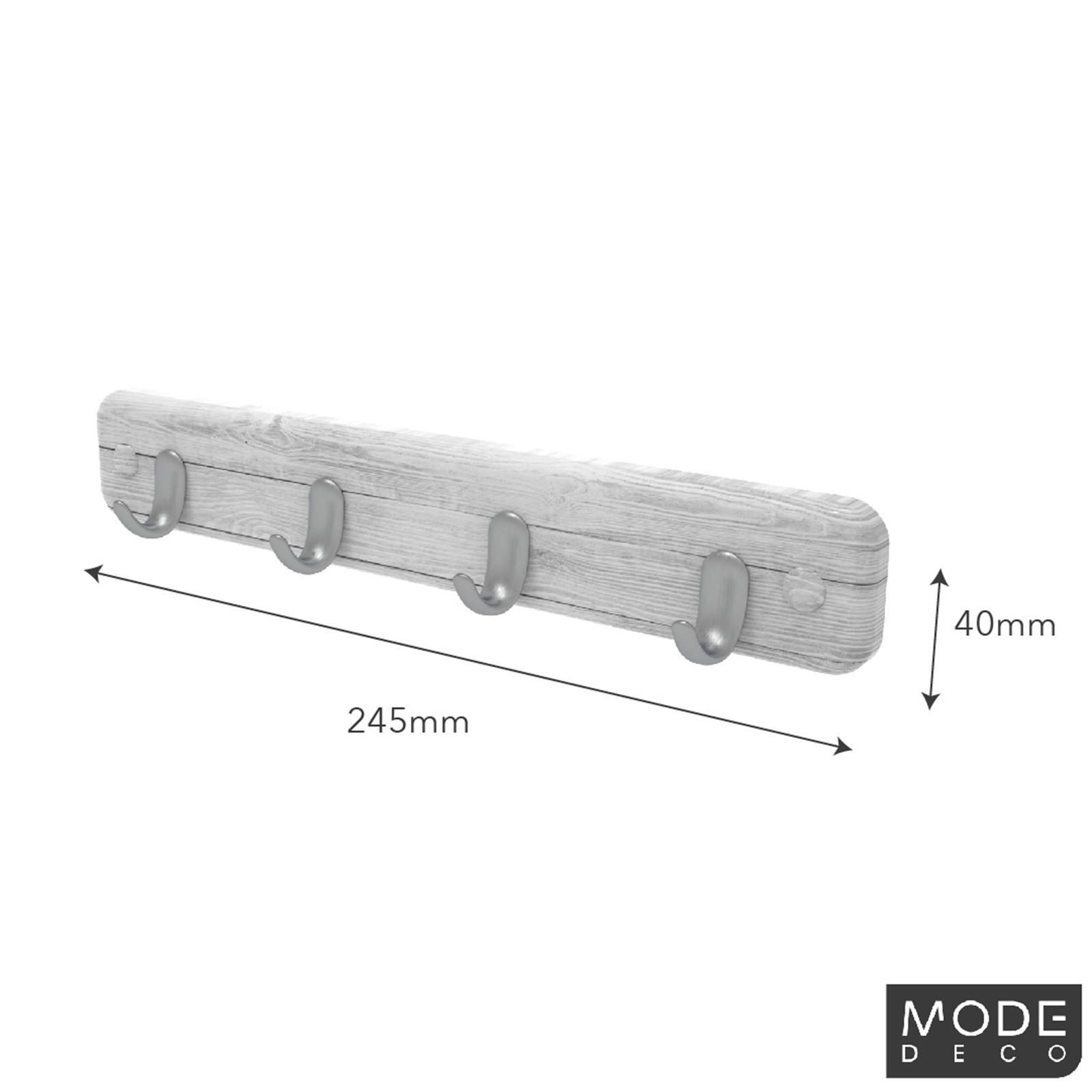 MODE 4 Brushed Nickel Hooks on White Wash Board Key Rack Bunnings