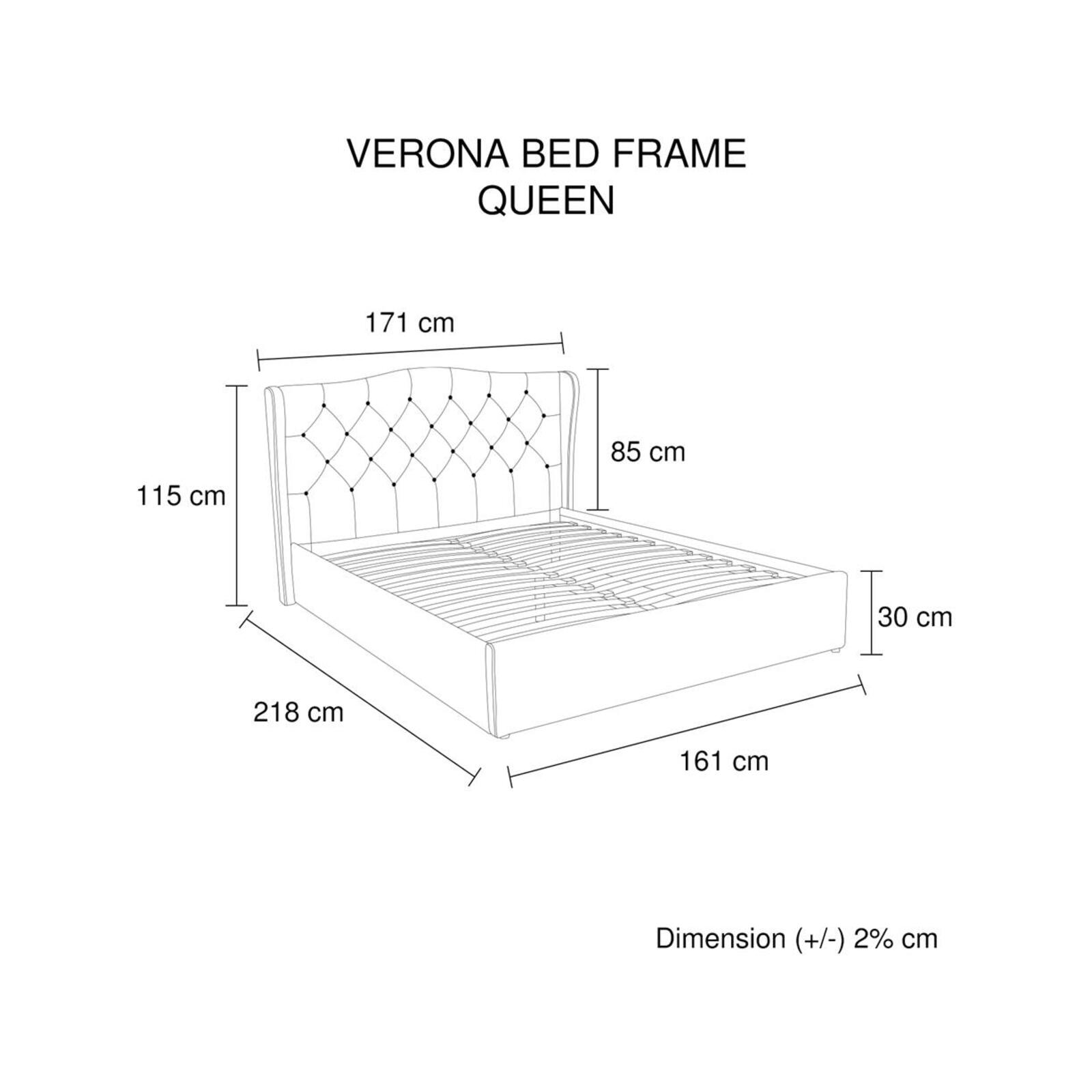 Gas Lift Queen Size Storage Bed Frame Upholstery Fabric in Grey Colour