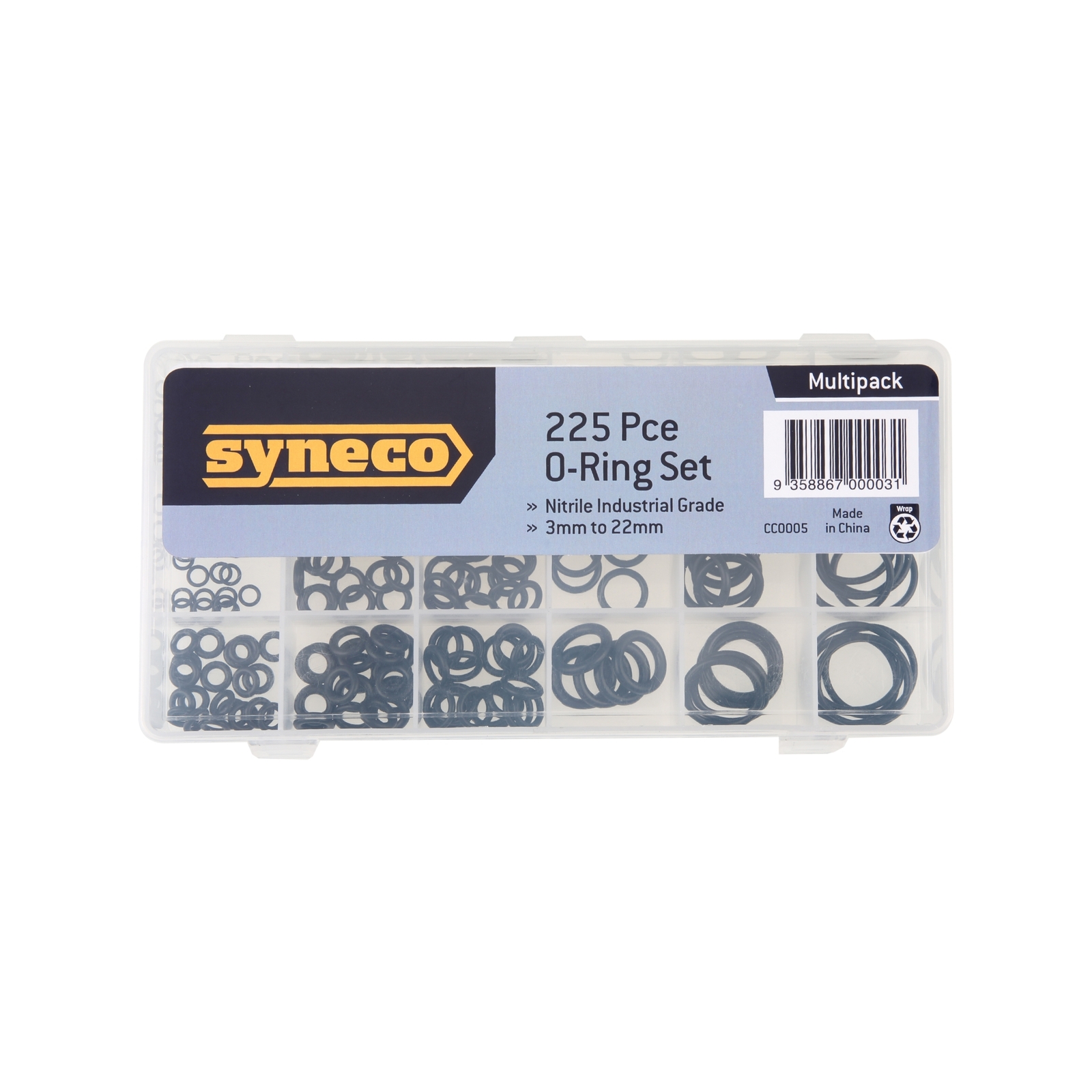 Syneco 3 22mm O Rings Assorted Set 225 Pieces Bunnings Australia