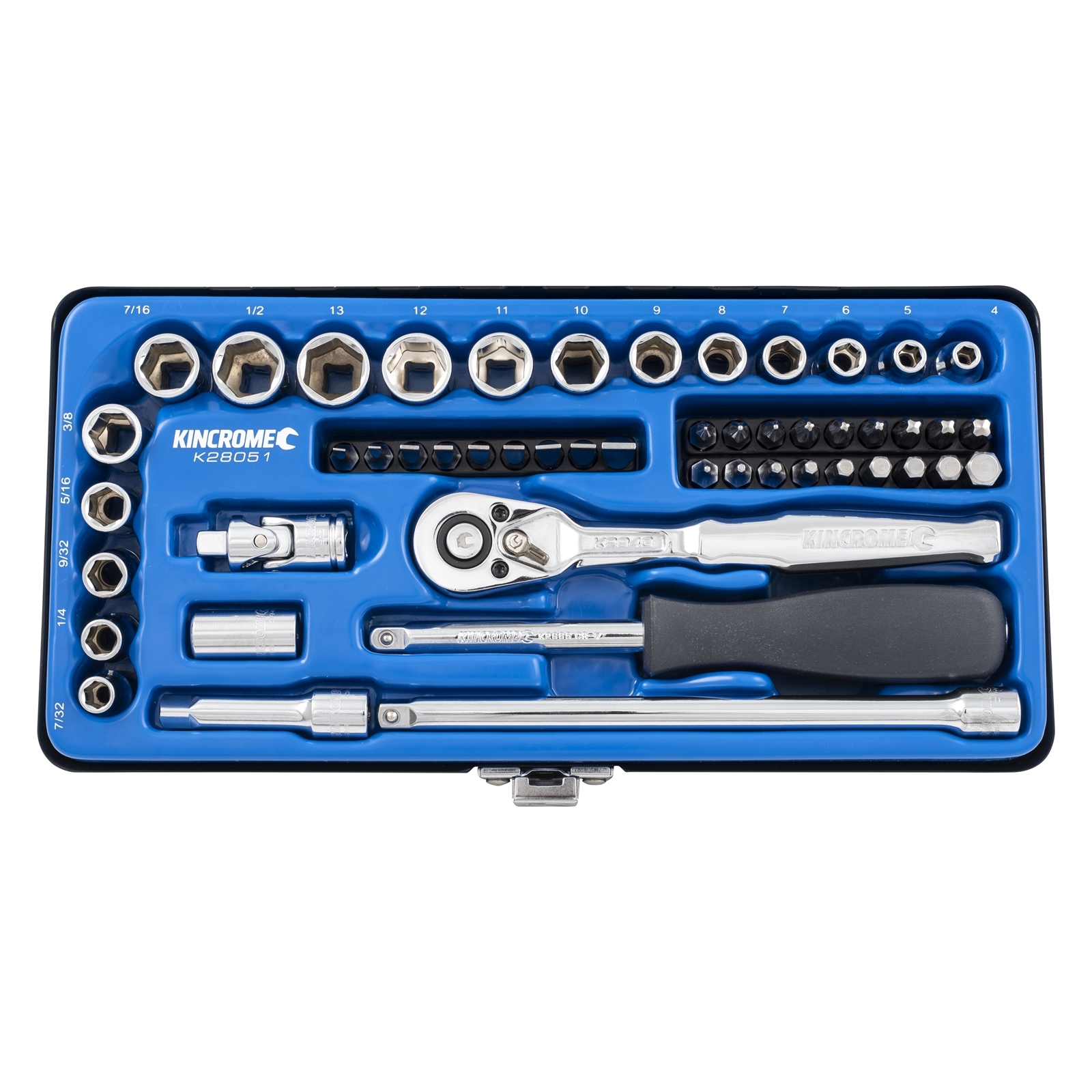 Kincrome 1/4" Drive Metric And Imperial Socket Set 50 Piece