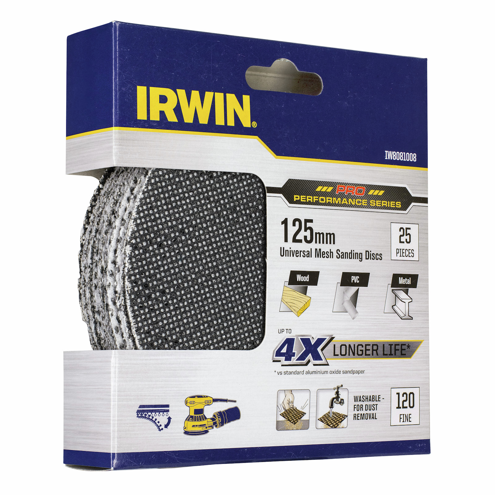 Irwin 125mm 120 Grit Orbital Sanding Disc 25 Pack Bunnings Australia