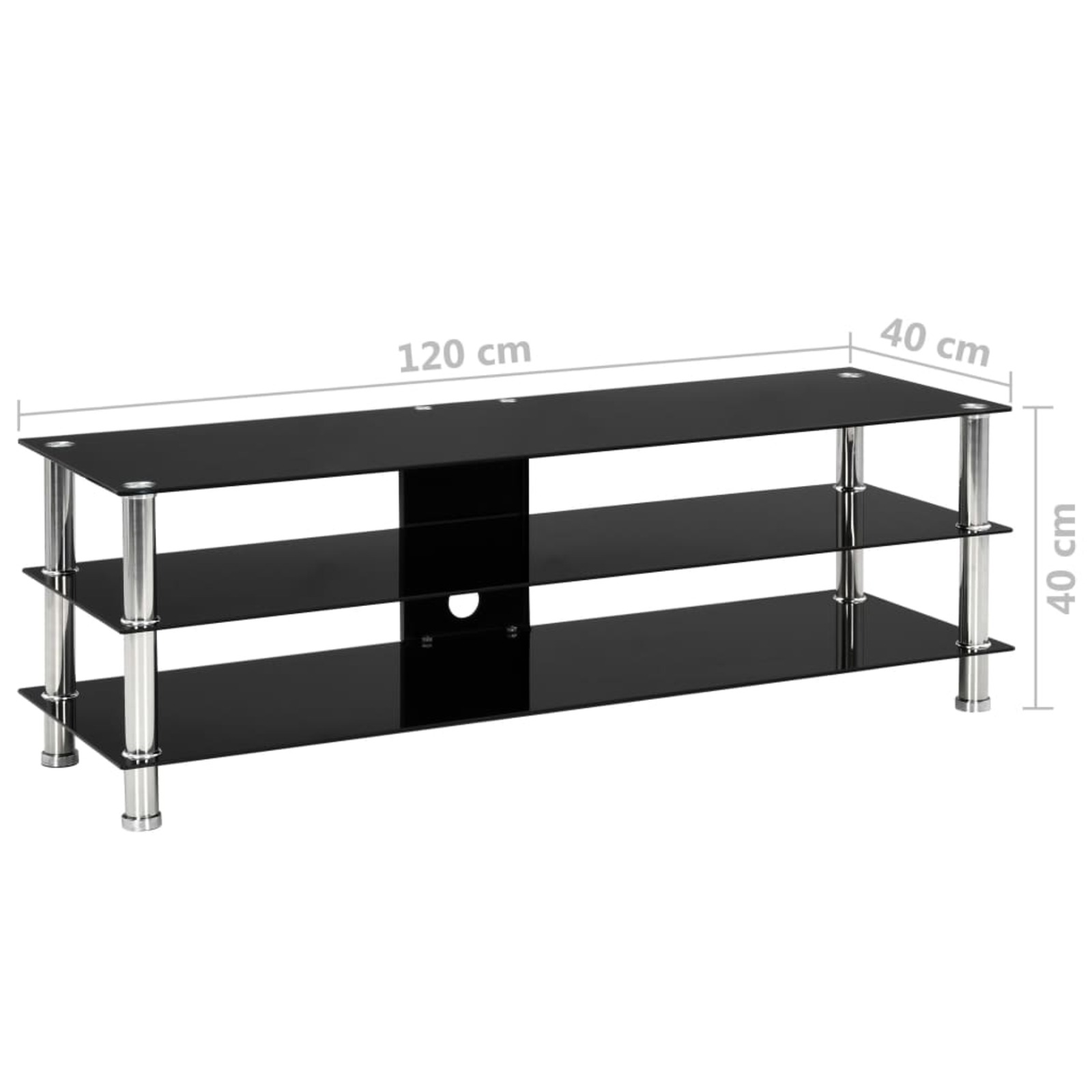 vidaXL TV Stand Black 120x40x40 cm Tempered Glass Bunnings Australia