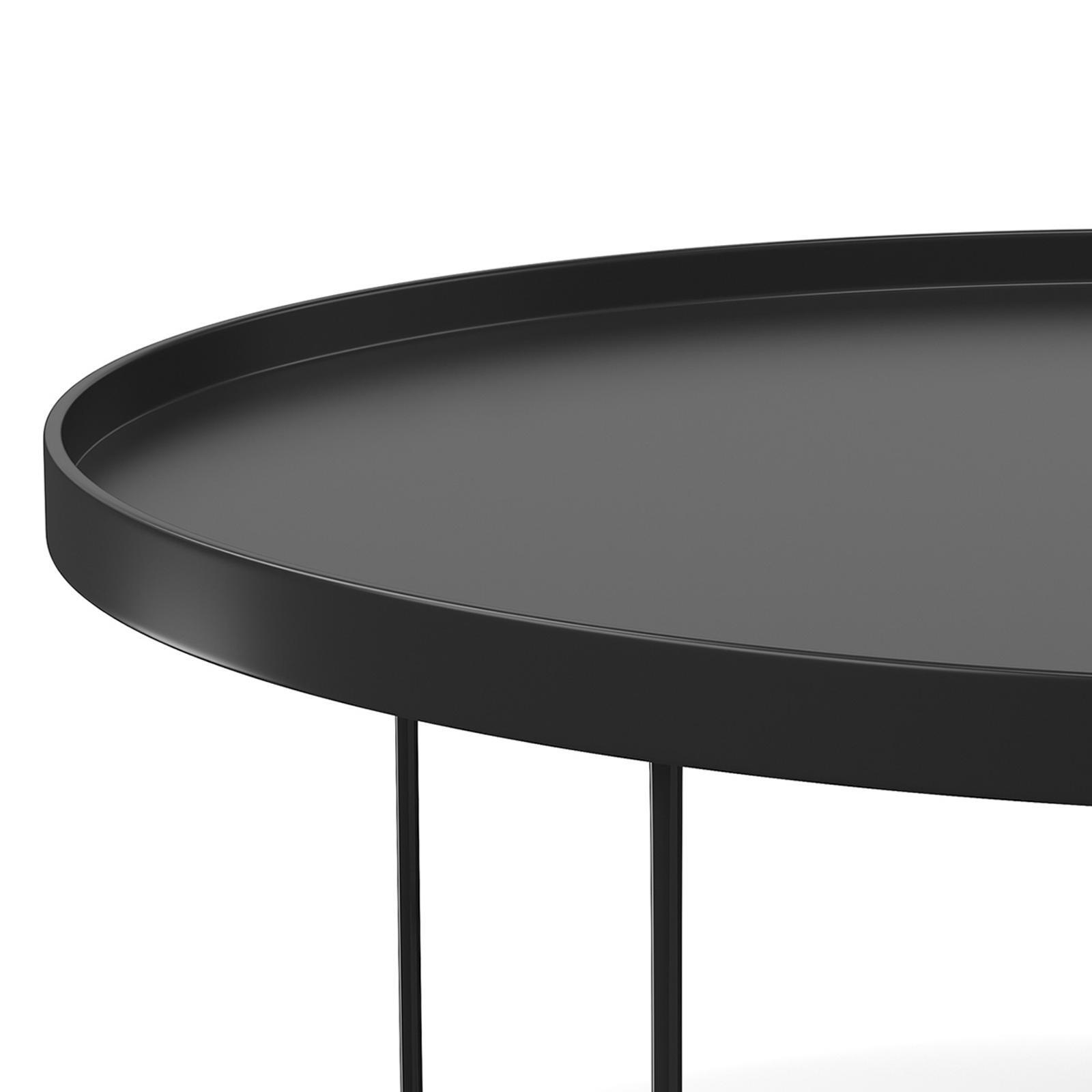 Black Contemporary 90cm Tray Coffee Table with Steel Legs Bunnings