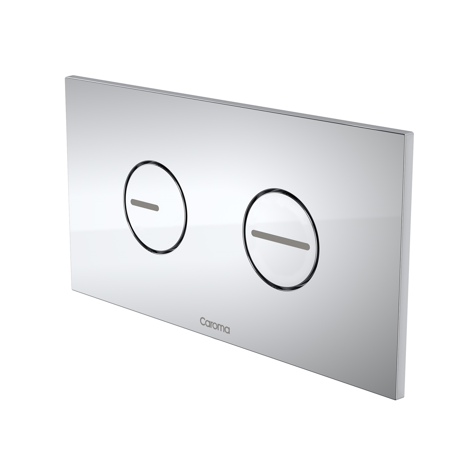 Caroma Satin Chrome Invisi II Round Dual Flush Plate and Buttons