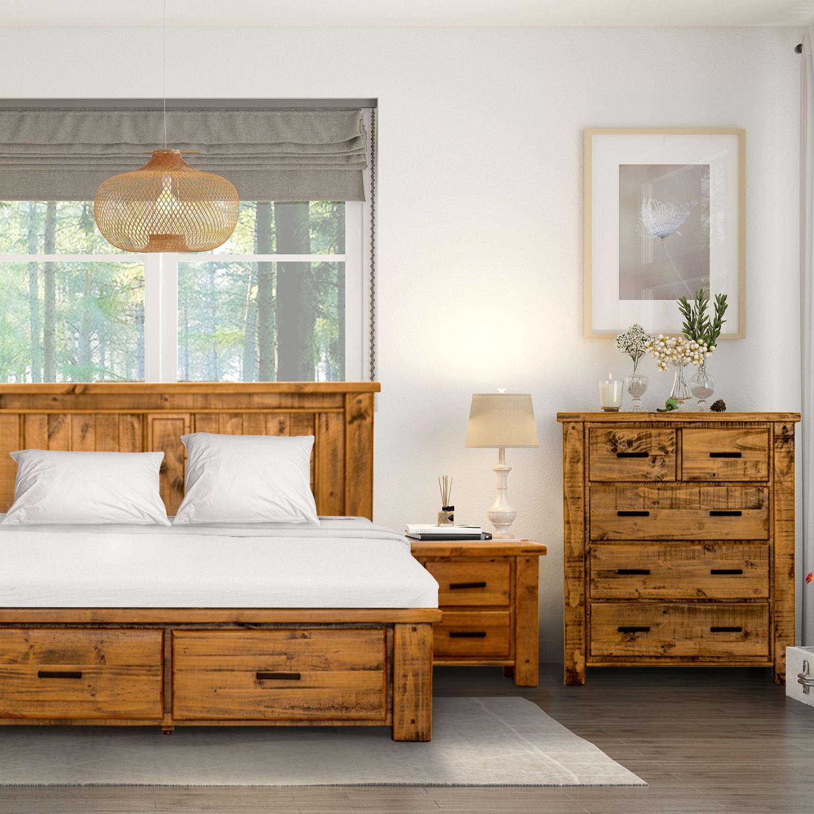 Camden Pine Hard Wood Dresser Chest of 7 Drawer Tallboy Tall Boy Wooden