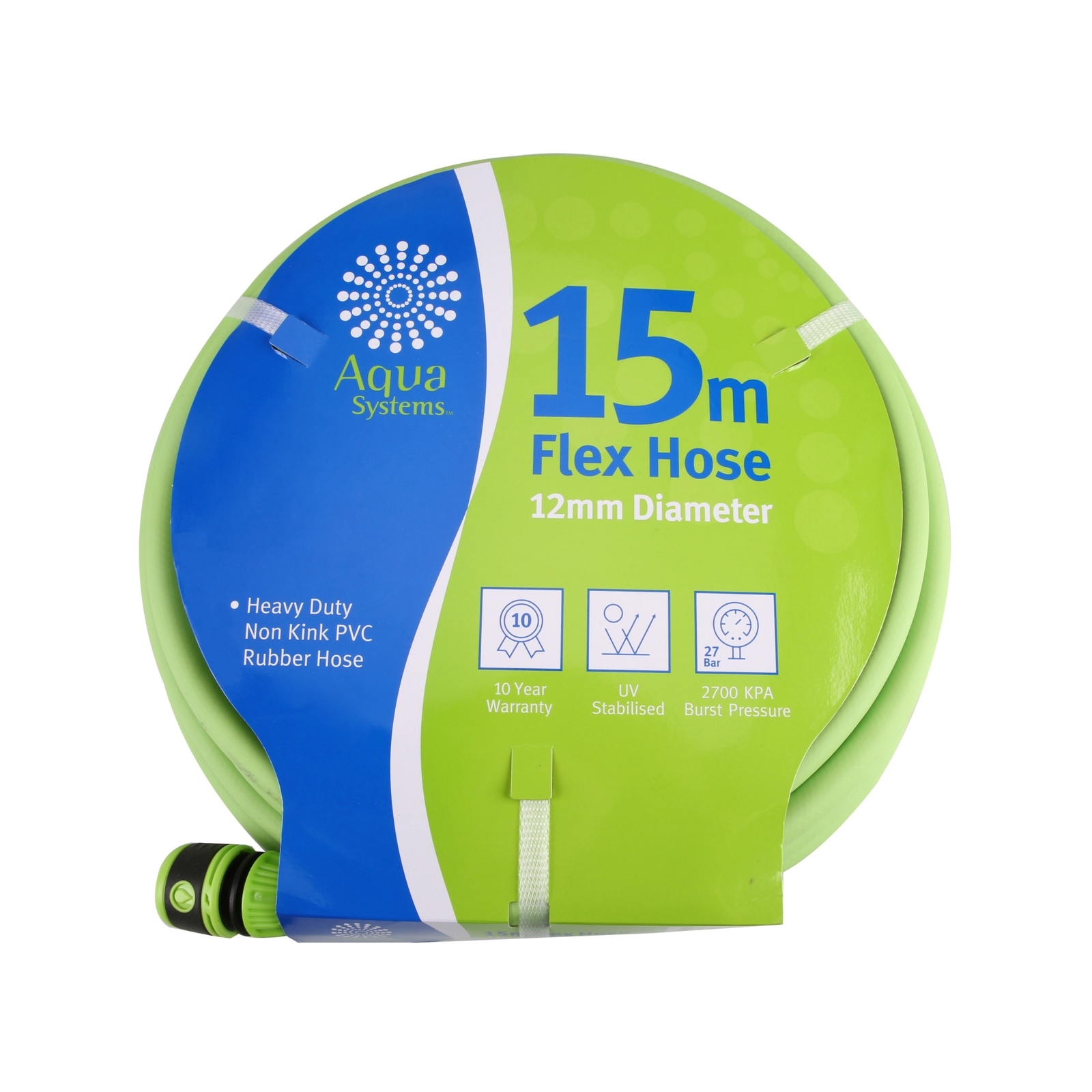Aqua Systems 15m Fluro Lime Flex Garden Hose Bunnings Australia