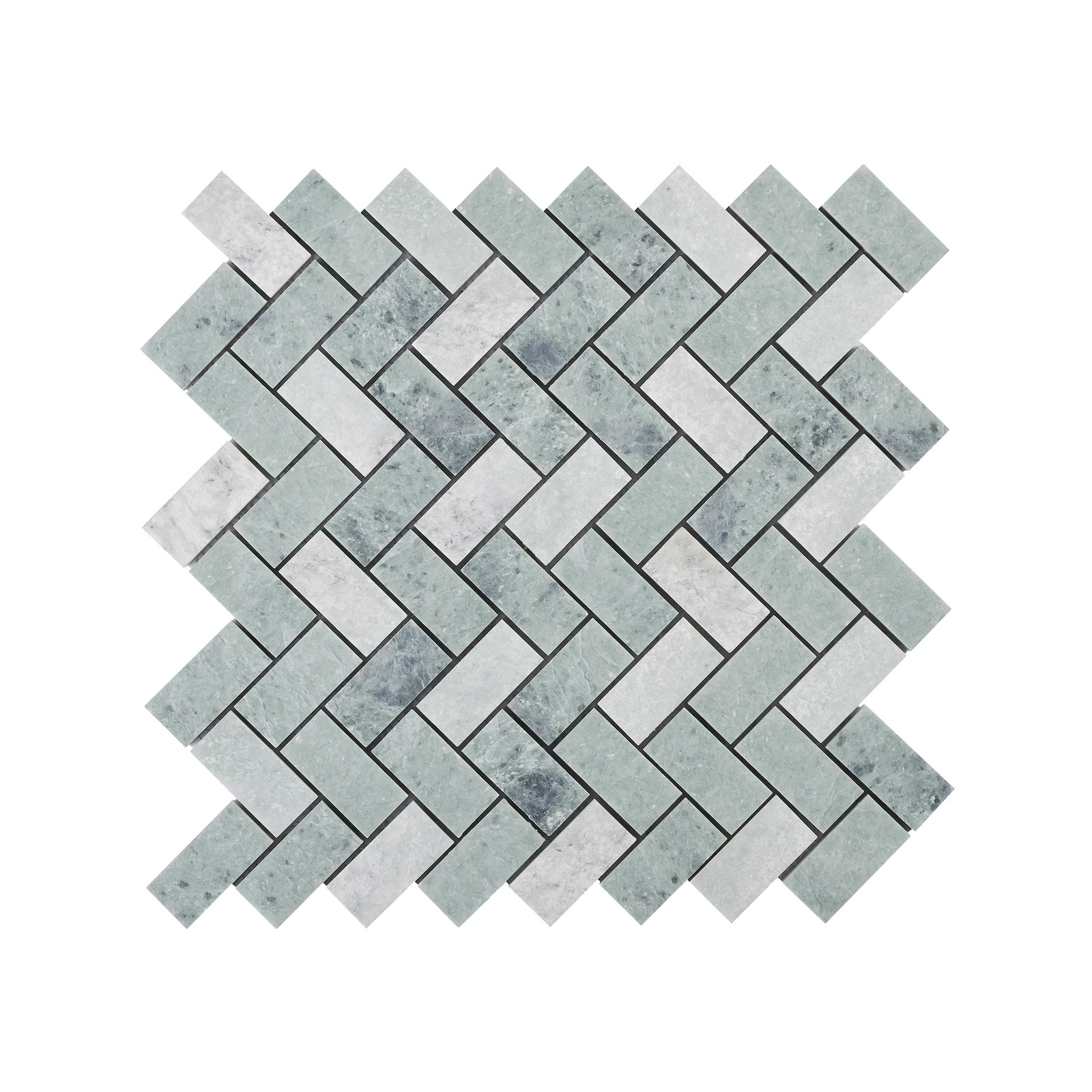 Decor8 285 x 285mm Herringbone Orient Green Honed Mosaic Tile