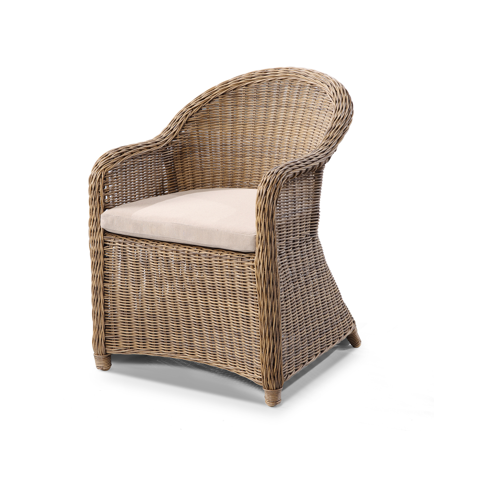 Outdoor Plantation 6 Seater Wicker Round Alfresco Dining Set Bunnings