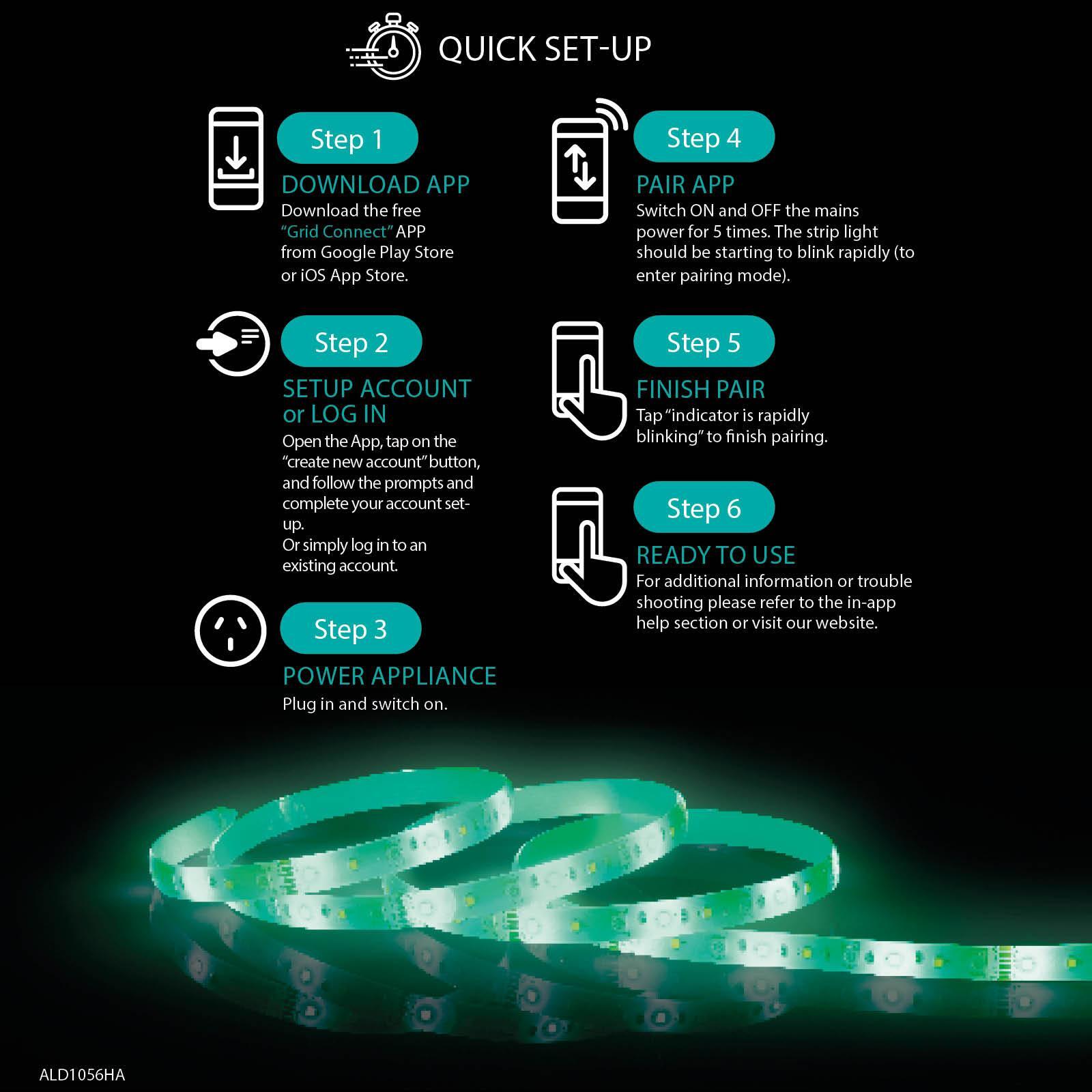 Arlec 10m White And Colour Changing Grid Connect Smart LED Strip Light