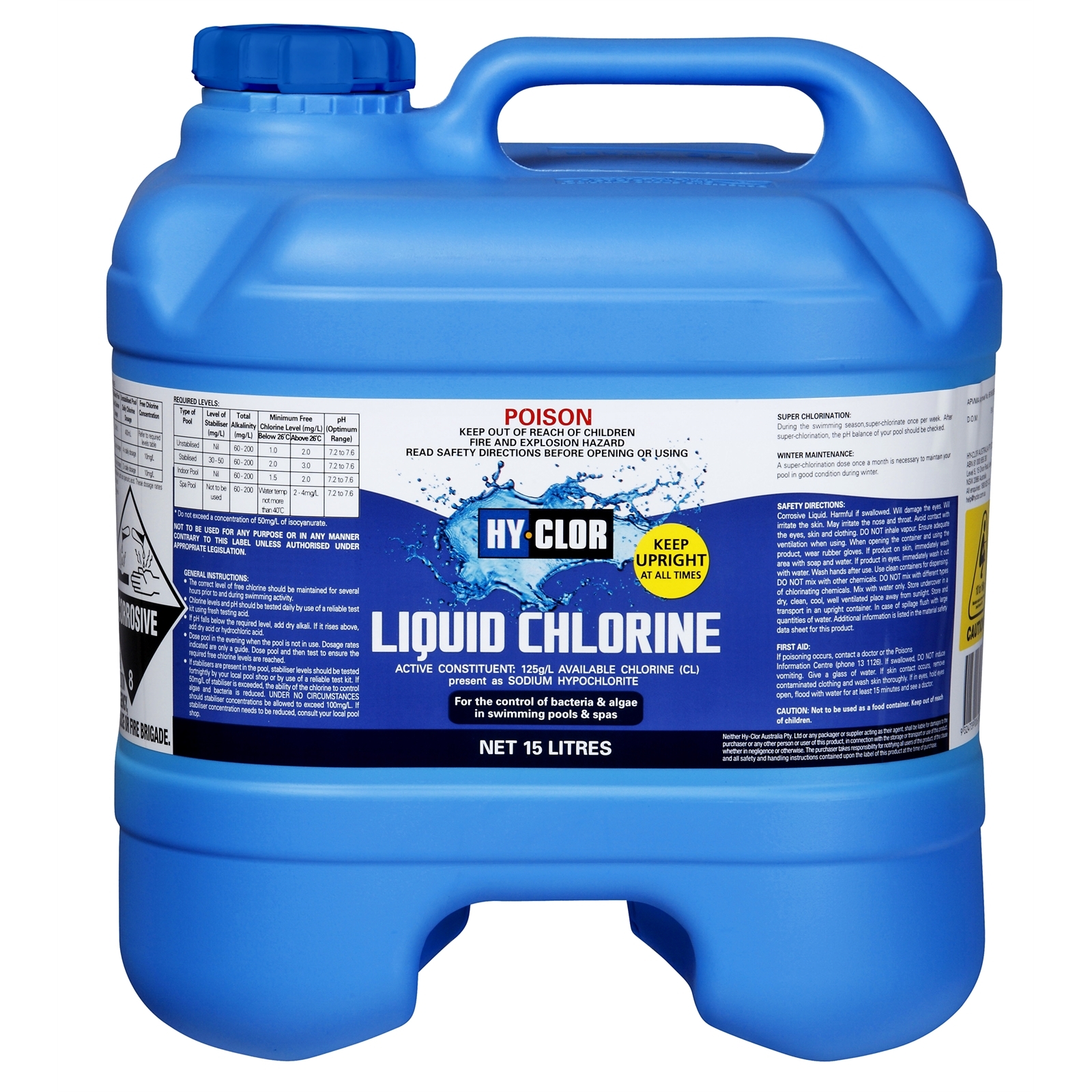 HyClor 15L Liquid Chlorine Exchange Bunnings Australia