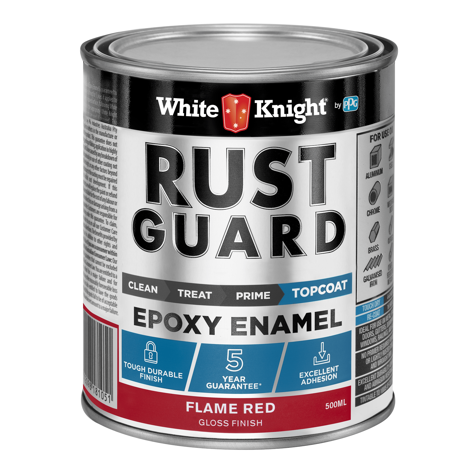 White Knight 500ml Flame Red Rust Guard Epoxy Enamel Paint Bunnings