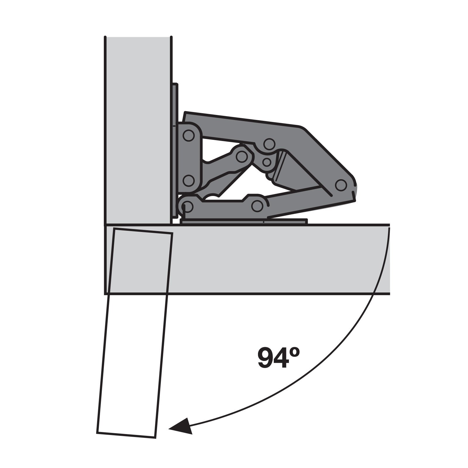Hafele 94° Easy Mount Hinge With Spring 1 Pair Bunnings Australia
