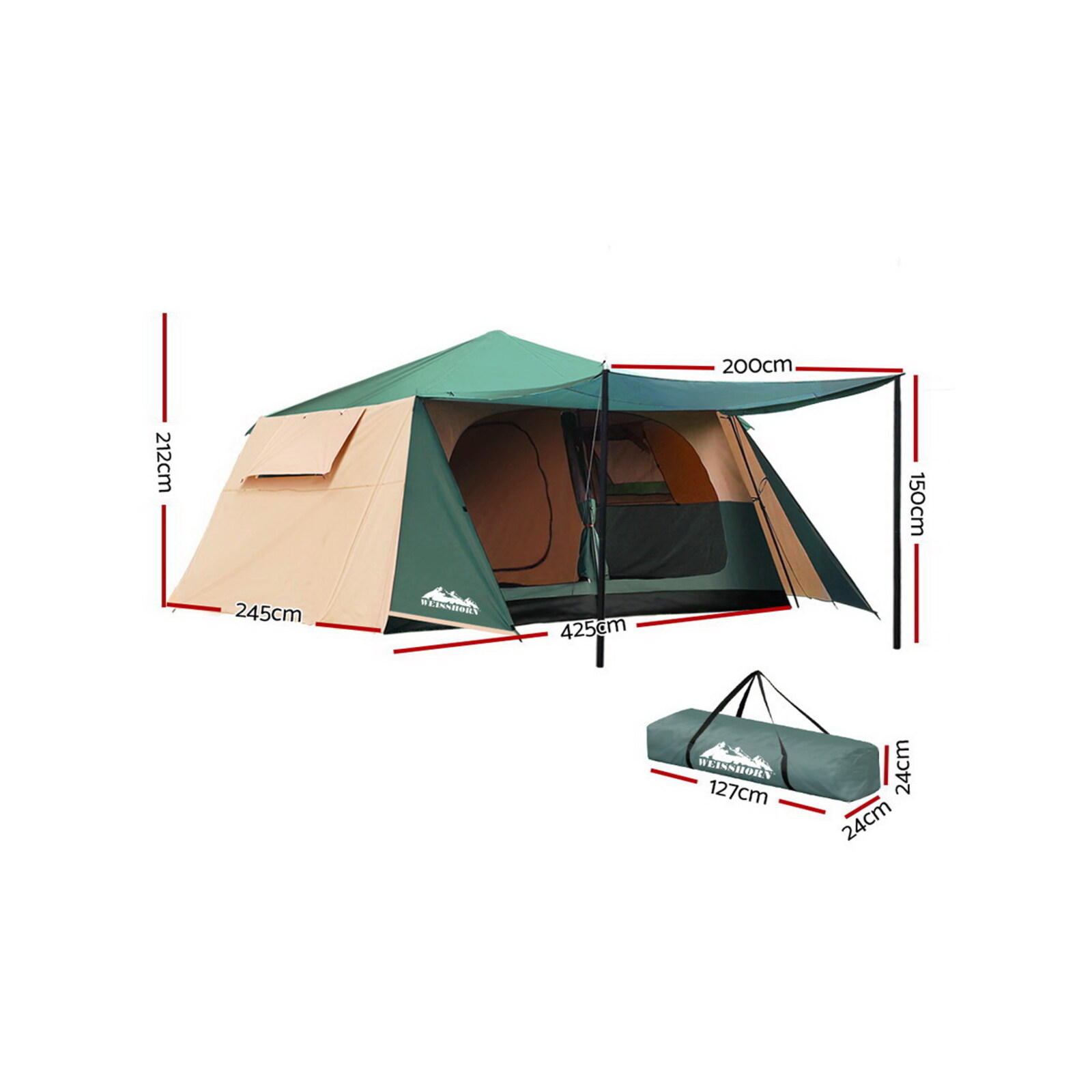 Weisshorn Instant Up Camping Tent 8 Person Pop up Tents Family Hiking