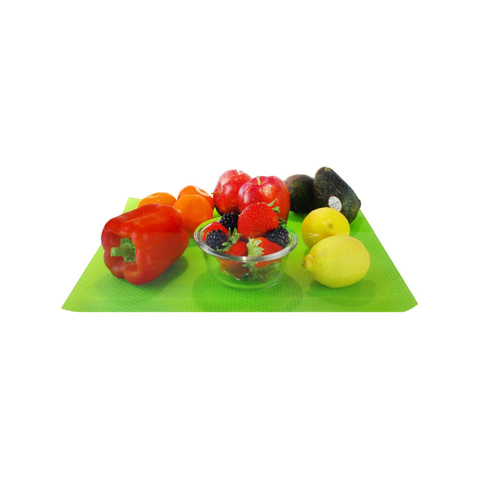 Grand Fusion Silicone Fruit Fresh Crisper Drawer Liner Set of 2 Green