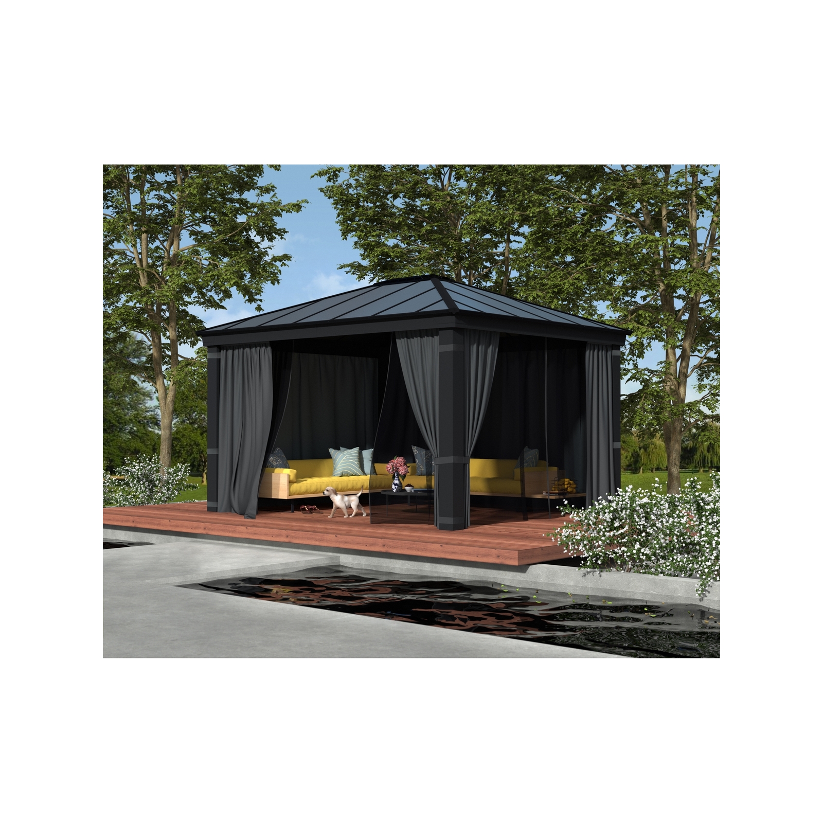 Canopia 4.23 x 3.64 x 2.22m Aluminium Dallas DIY Gazebo Kit Bunnings