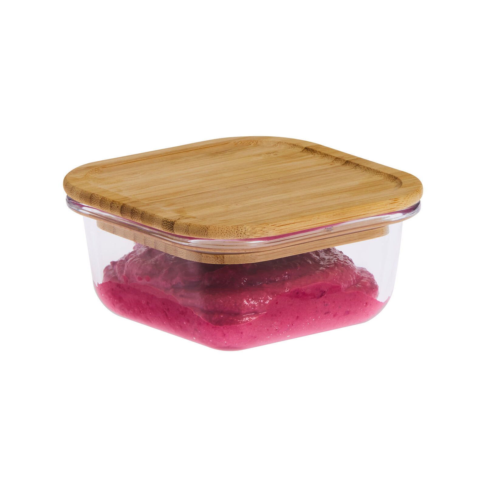 Kitchen Pro Eco Square Glass Container w/ Bamboo Lid 320ml Bunnings