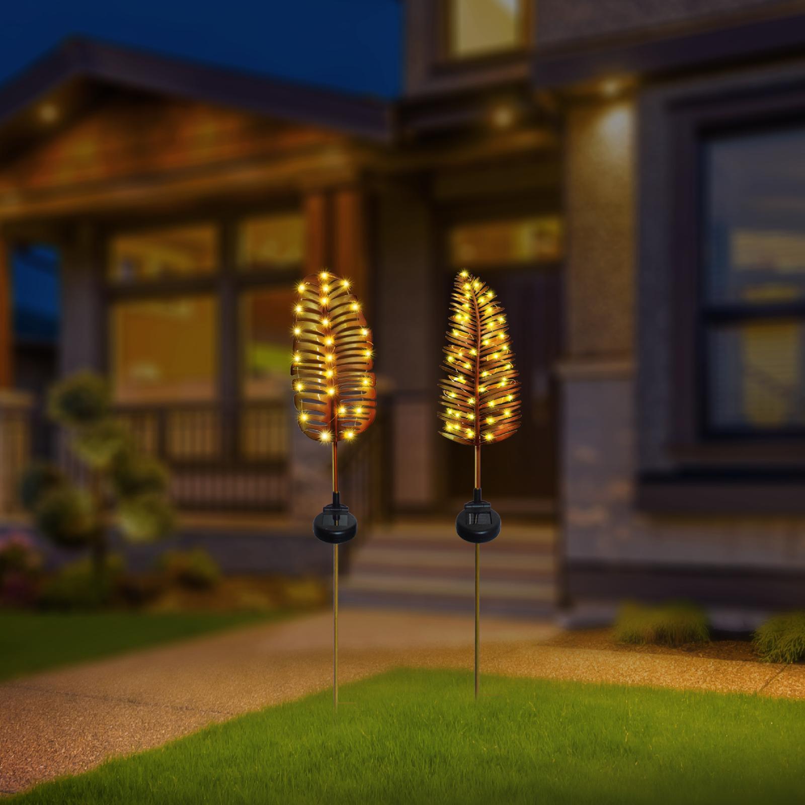 Click 85cm Golden Leaf Solar LED Stake Light Bunnings Australia