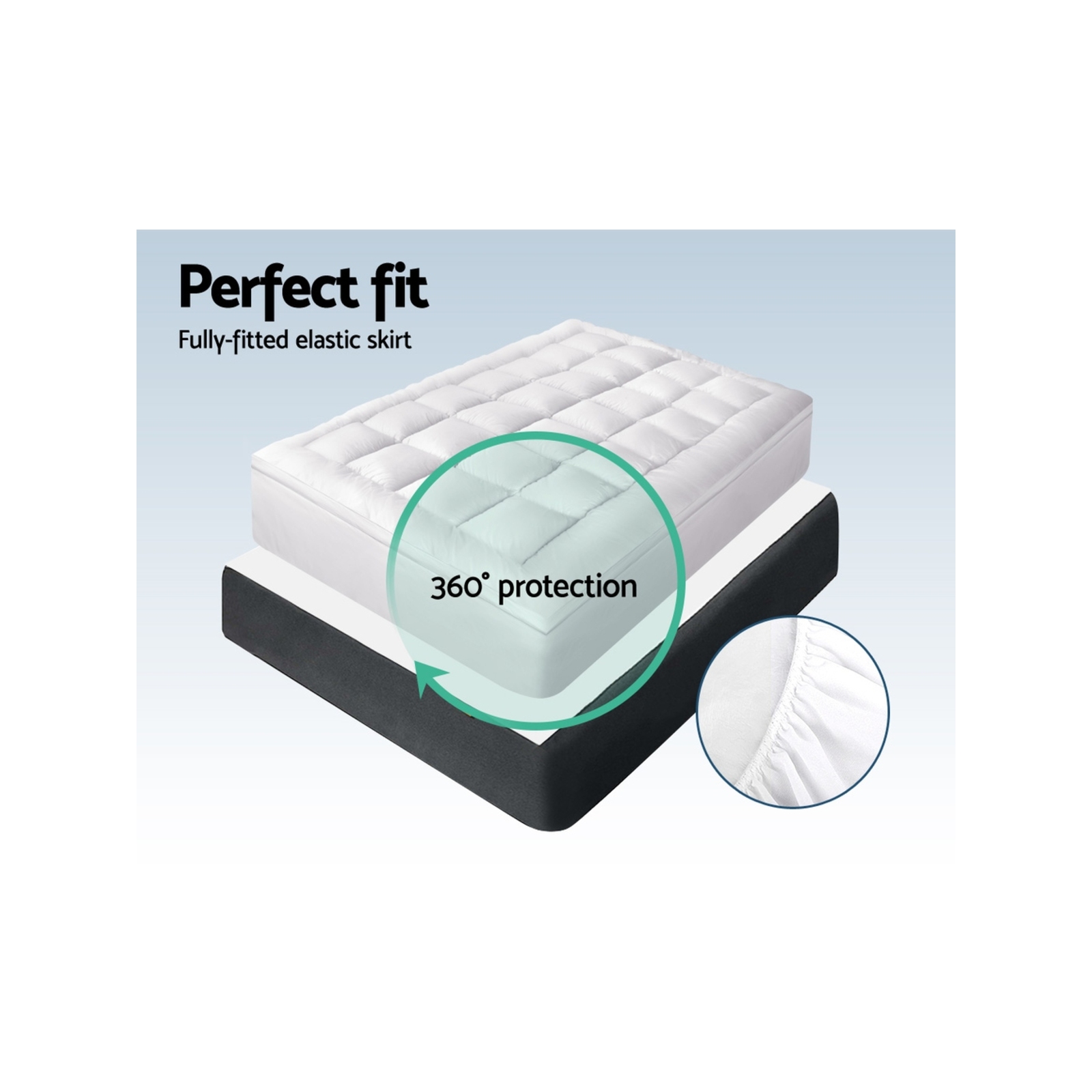 Giselle Pillowtop Topper Bamboo Fibre Filling Mattress Topper Queen