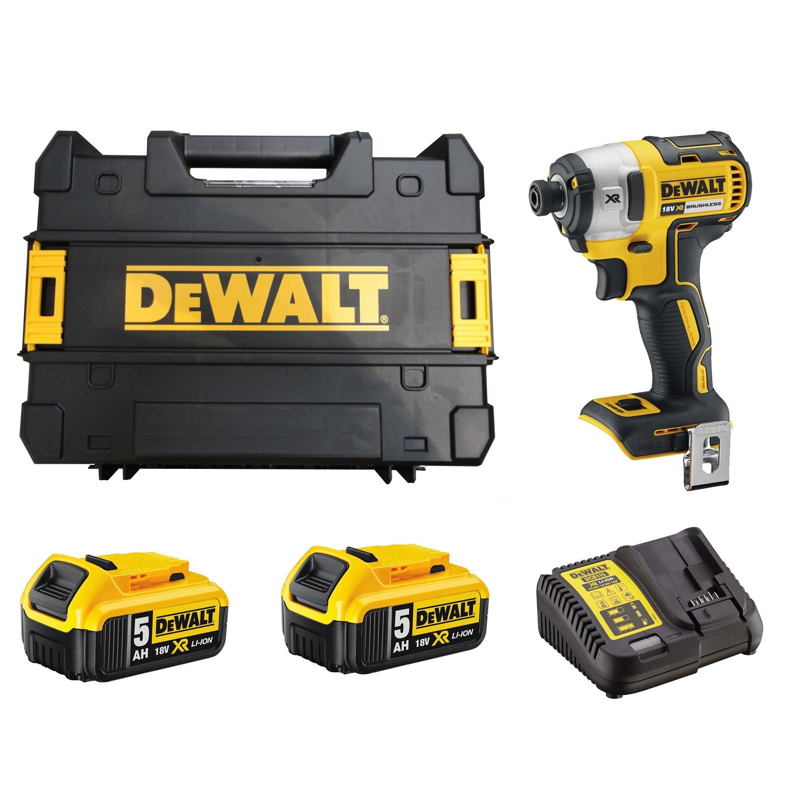 DeWALT 18V 5.0Ah XR LiIon Cordless Brushless Impact Driver Combo Kit