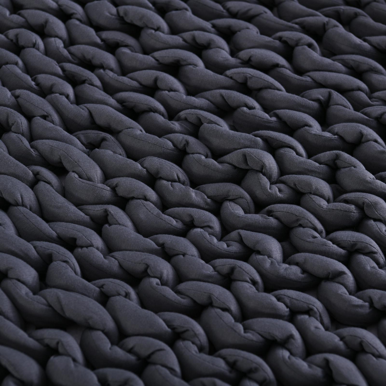 Serene Hand Woven Knitted Weighted Blanket Charcoal (150x200cm 7kg