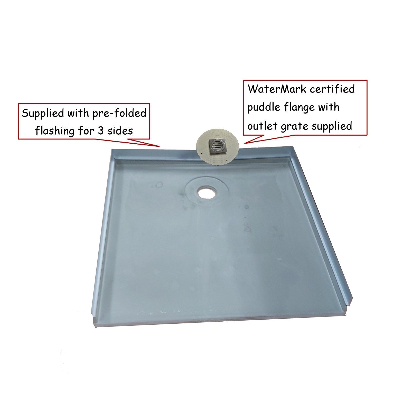 Wet Area Solutions 1000 x 1000mm Rear Outlet 3 Sided Shower TileOver Tray Bunnings Australia