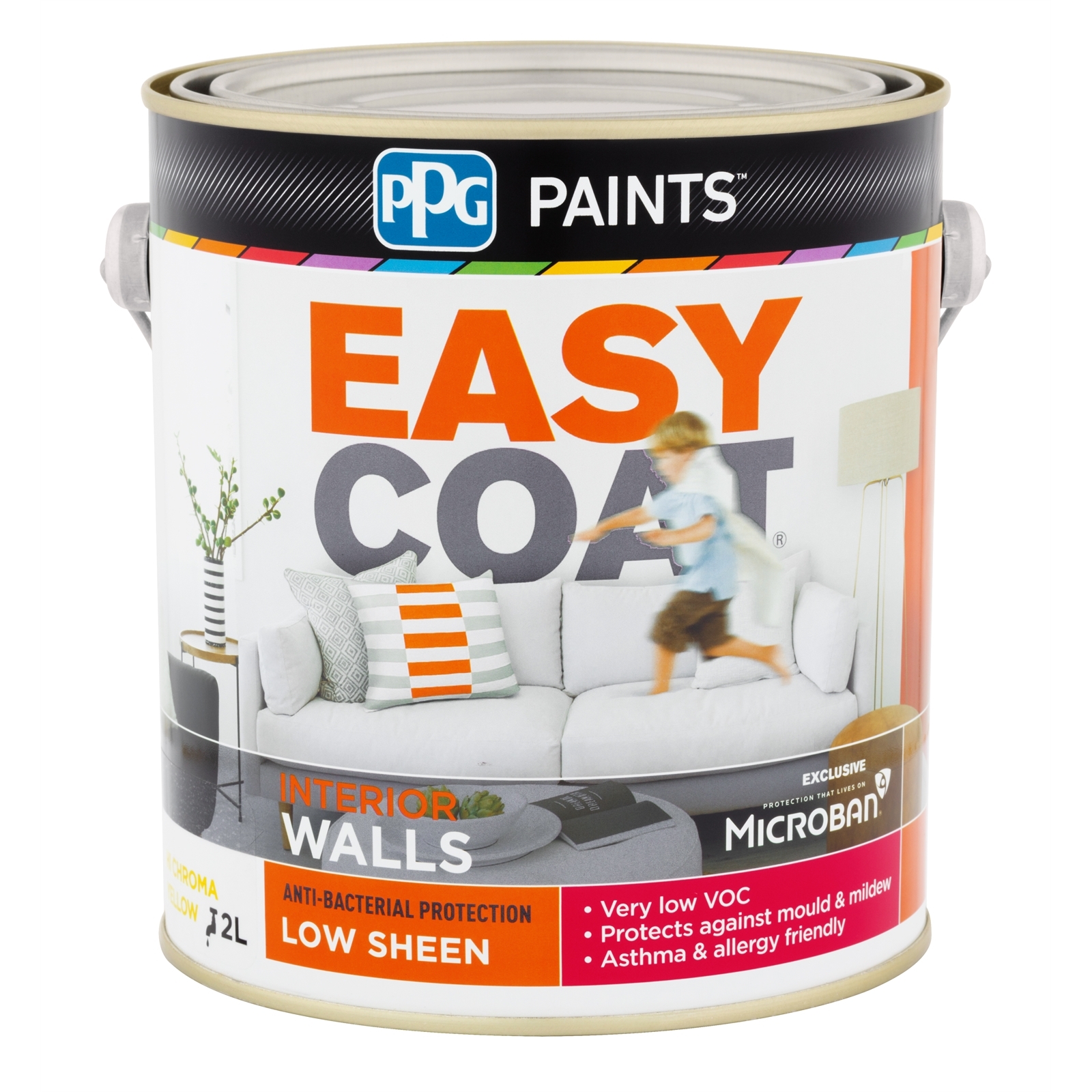 PPG Paints 2L HiC Yellow Low Sheen Easycoat Interior Wall Paint