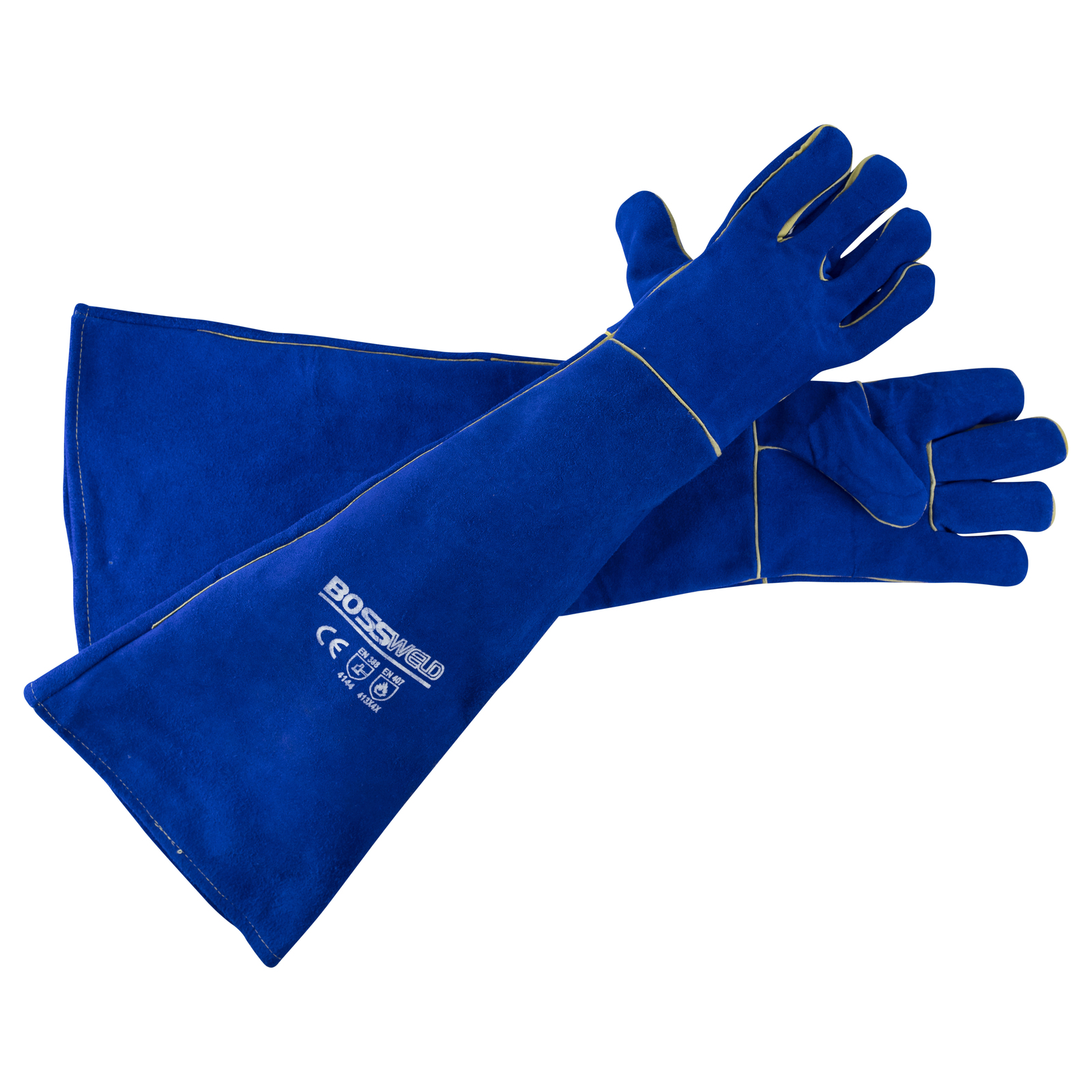 Bossweld Extra Long Blue Welding Gloves Bunnings Australia