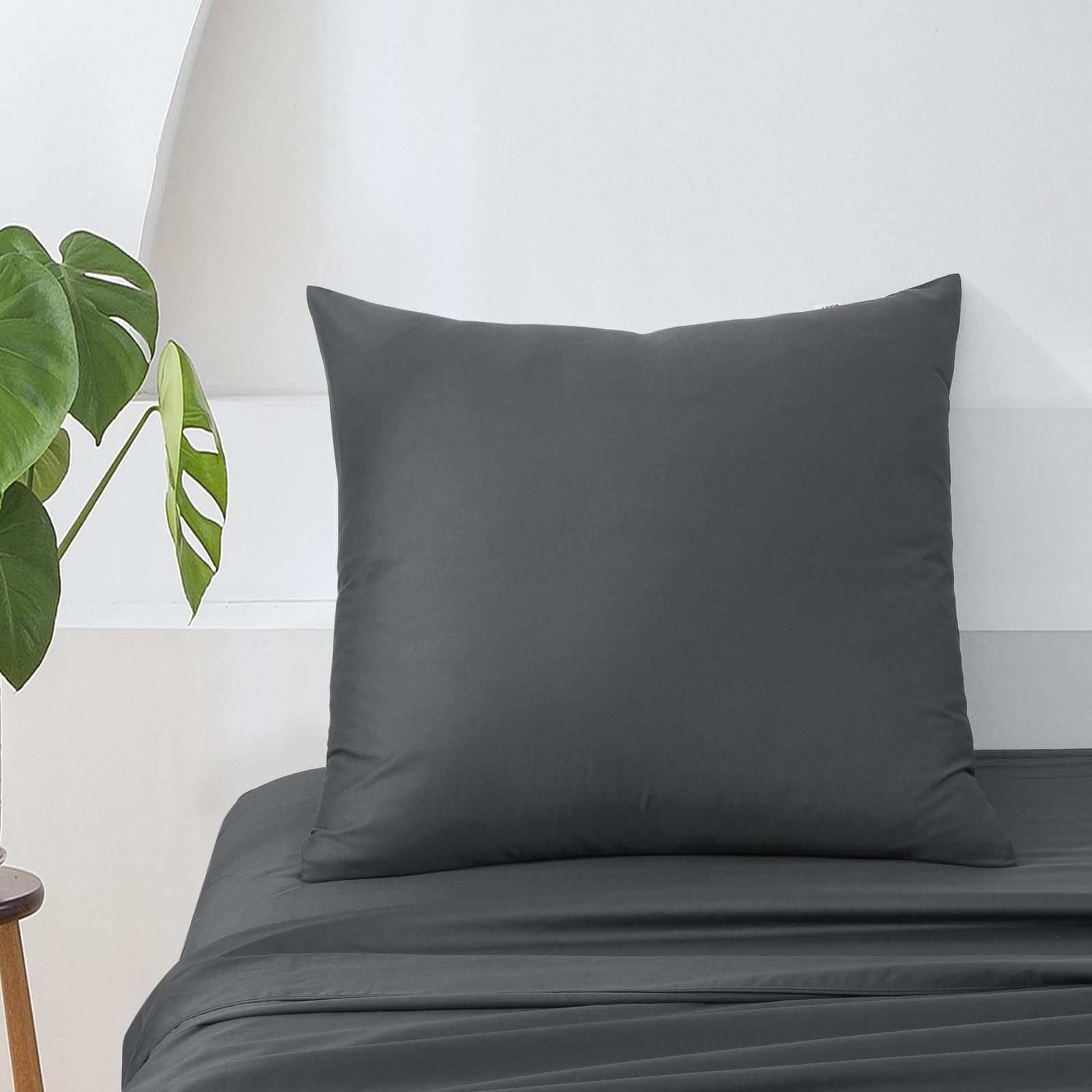 ESSN 500TC Cotton Sateen Euro Pillowcase Charcoal Bunnings Australia