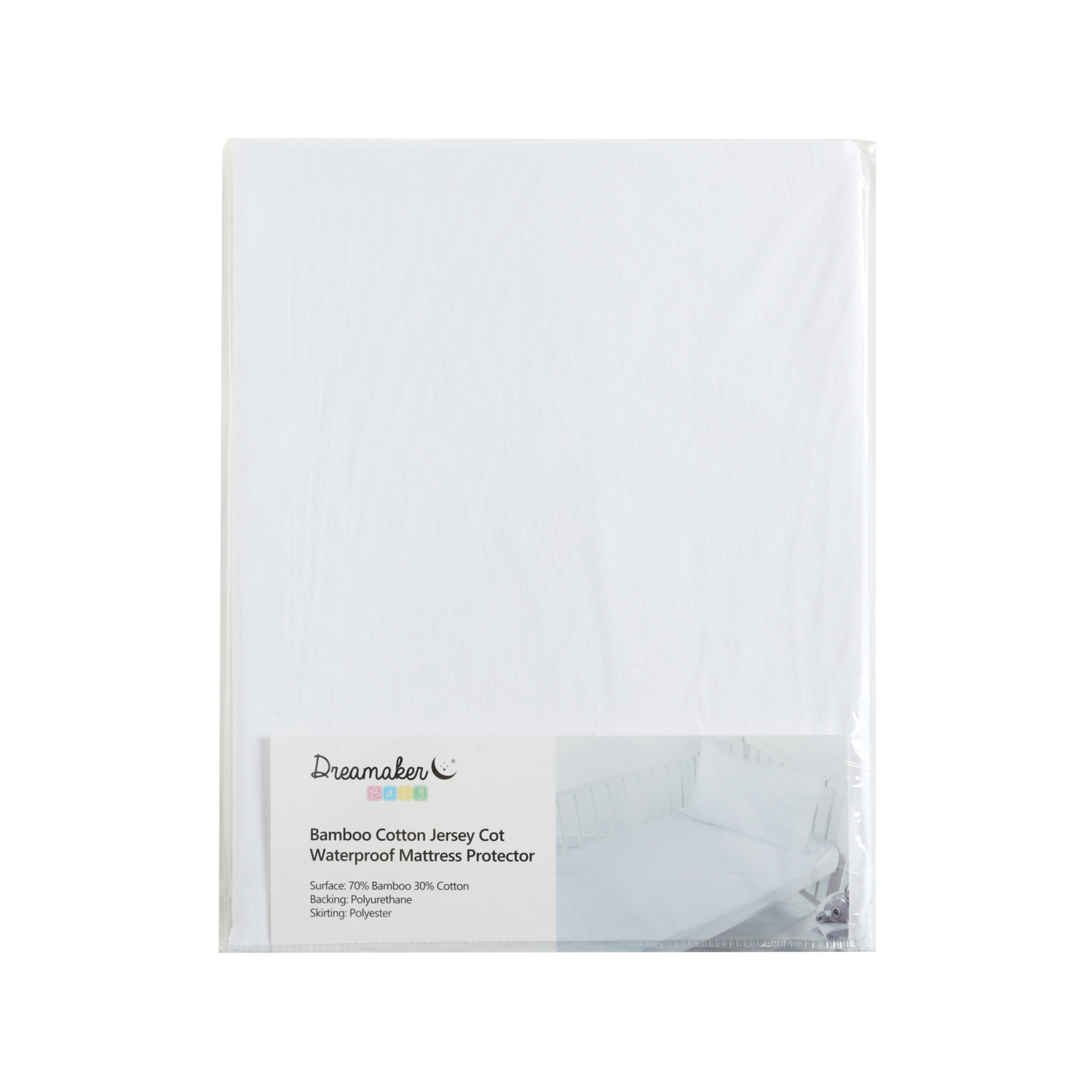 Dreamaker Baby Bamboo Cotton Jersey Cot Waterproof Mattress Protector