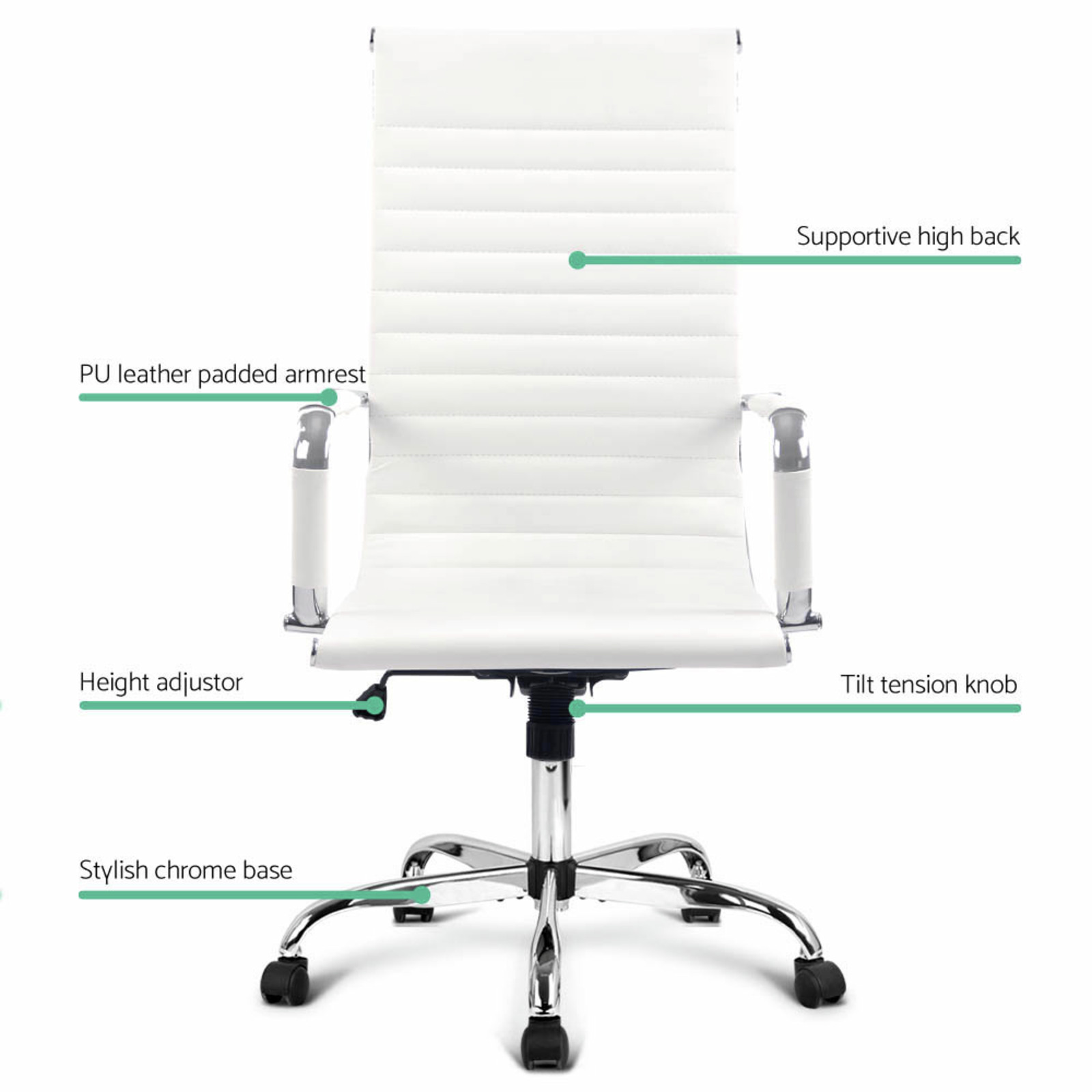 Artiss White Eames Replica High Back Office Chair Bunnings Australia