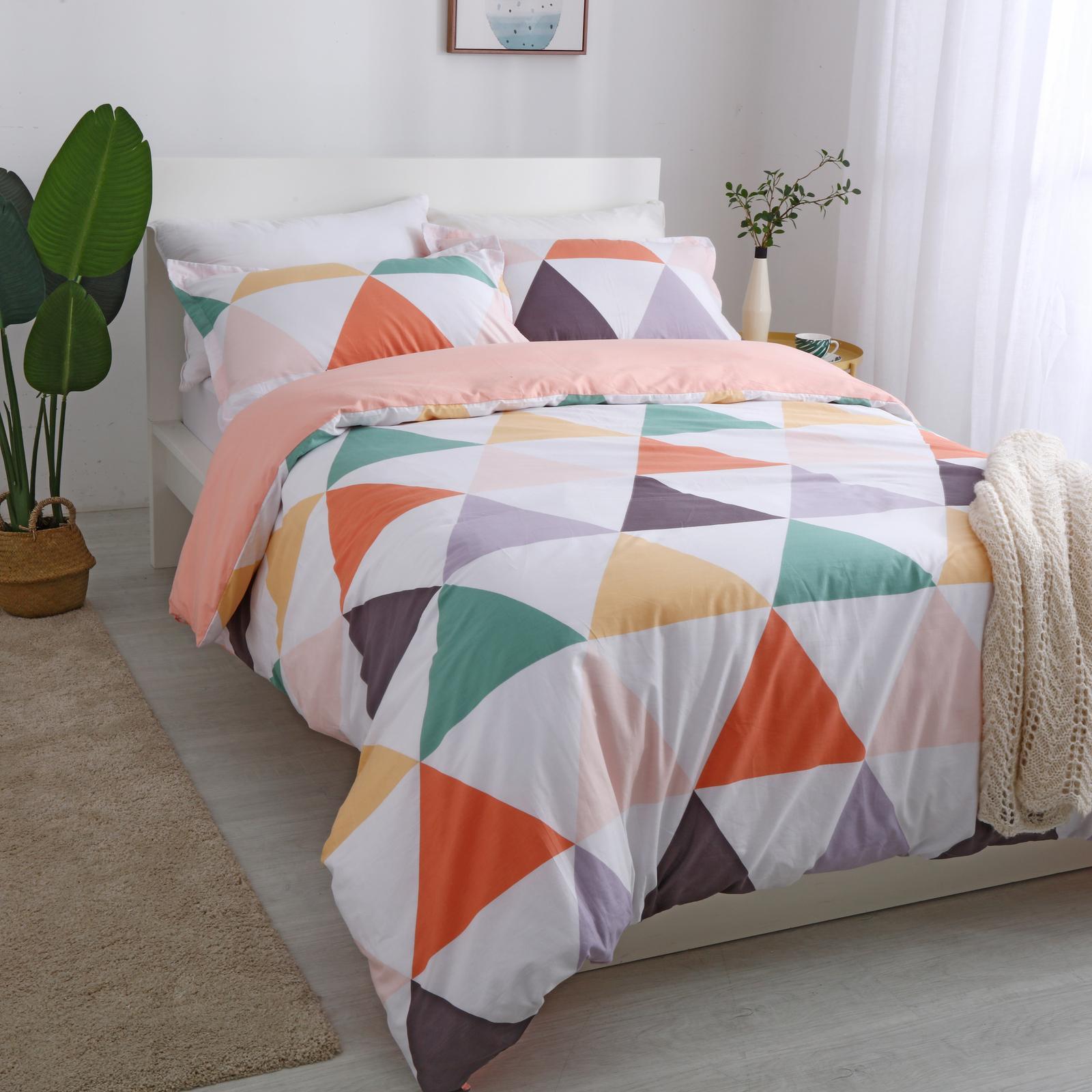 Dreamaker 250Tc Egyptian Cotton Printed Quilt Cover Set King Bed