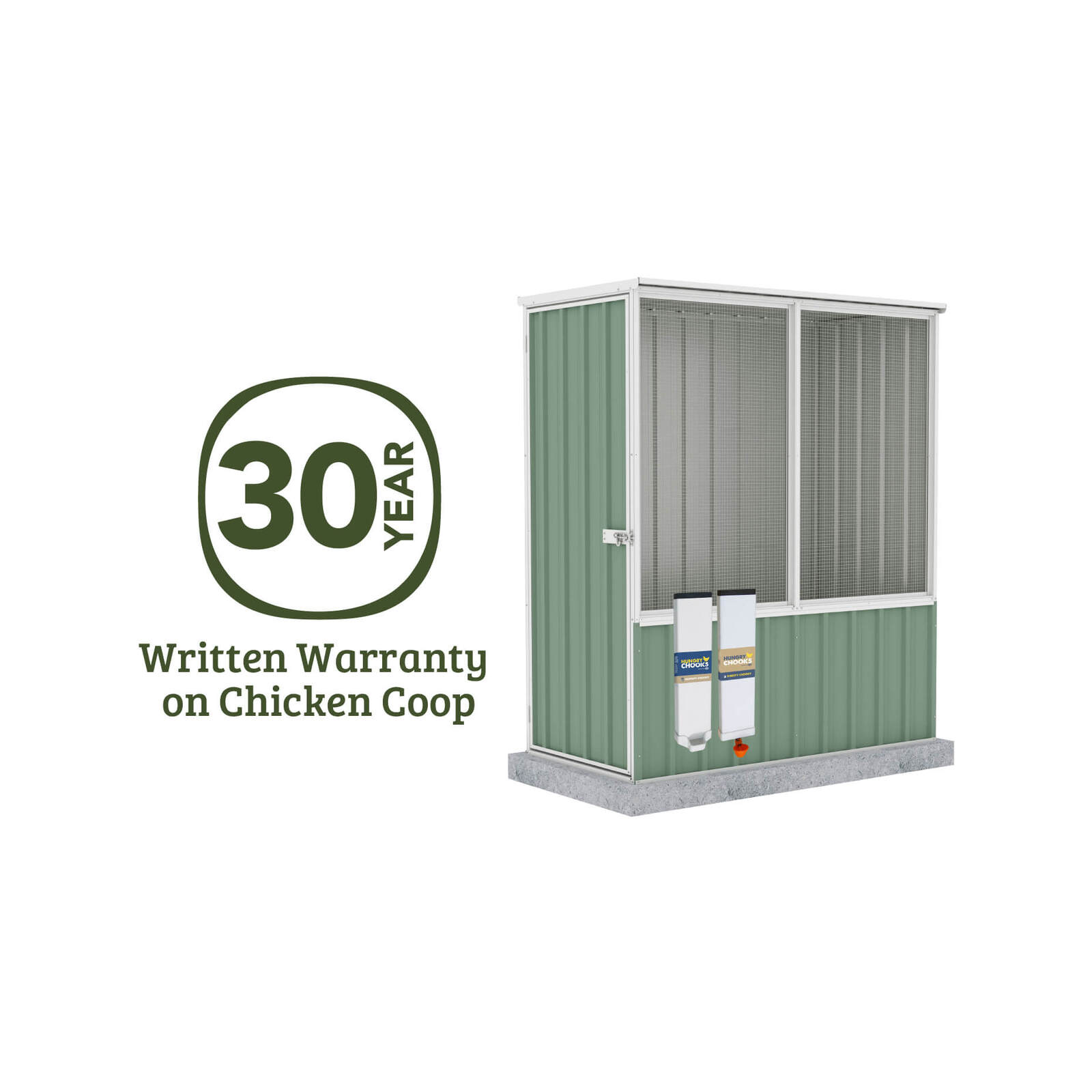 The Organic Garden Co 1.52 x 0.78 x 1.8m Pale Eucalypt Chicken Coop