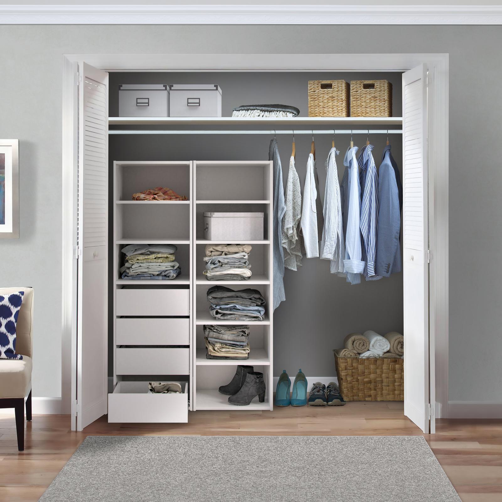 Flexi Storage White 6 Shelf Built In Wardrobe Unit Bunnings New Zealand