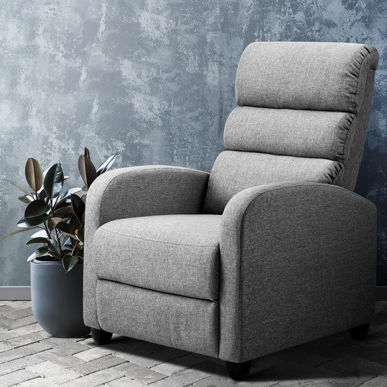 Artiss Recliner Chair Chairs Fabric Luxury Lounge Sofa Armchair Couch
