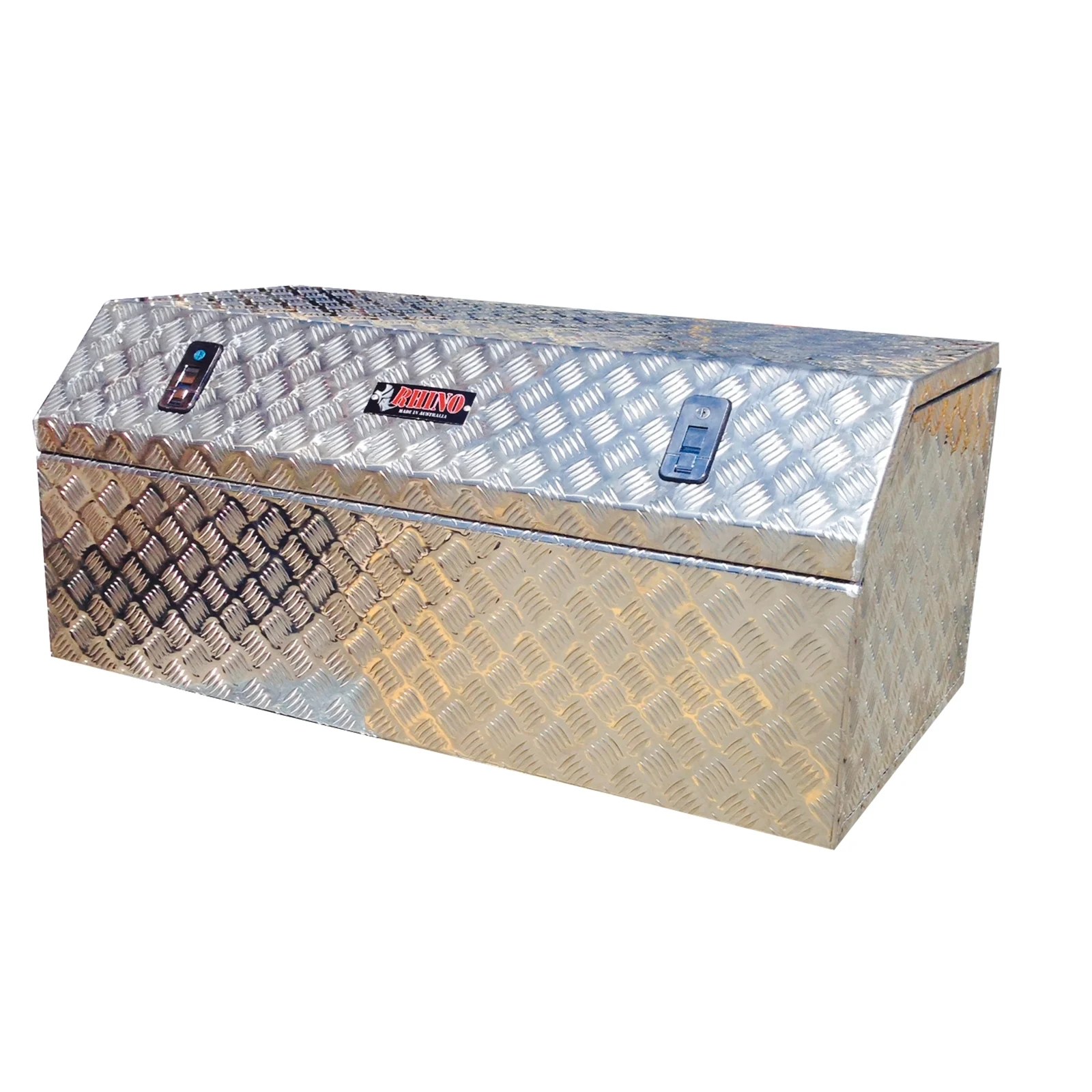 Rhino 1110 x 600 x 475mm Aluminium Checkerplate Tool Box Bunnings