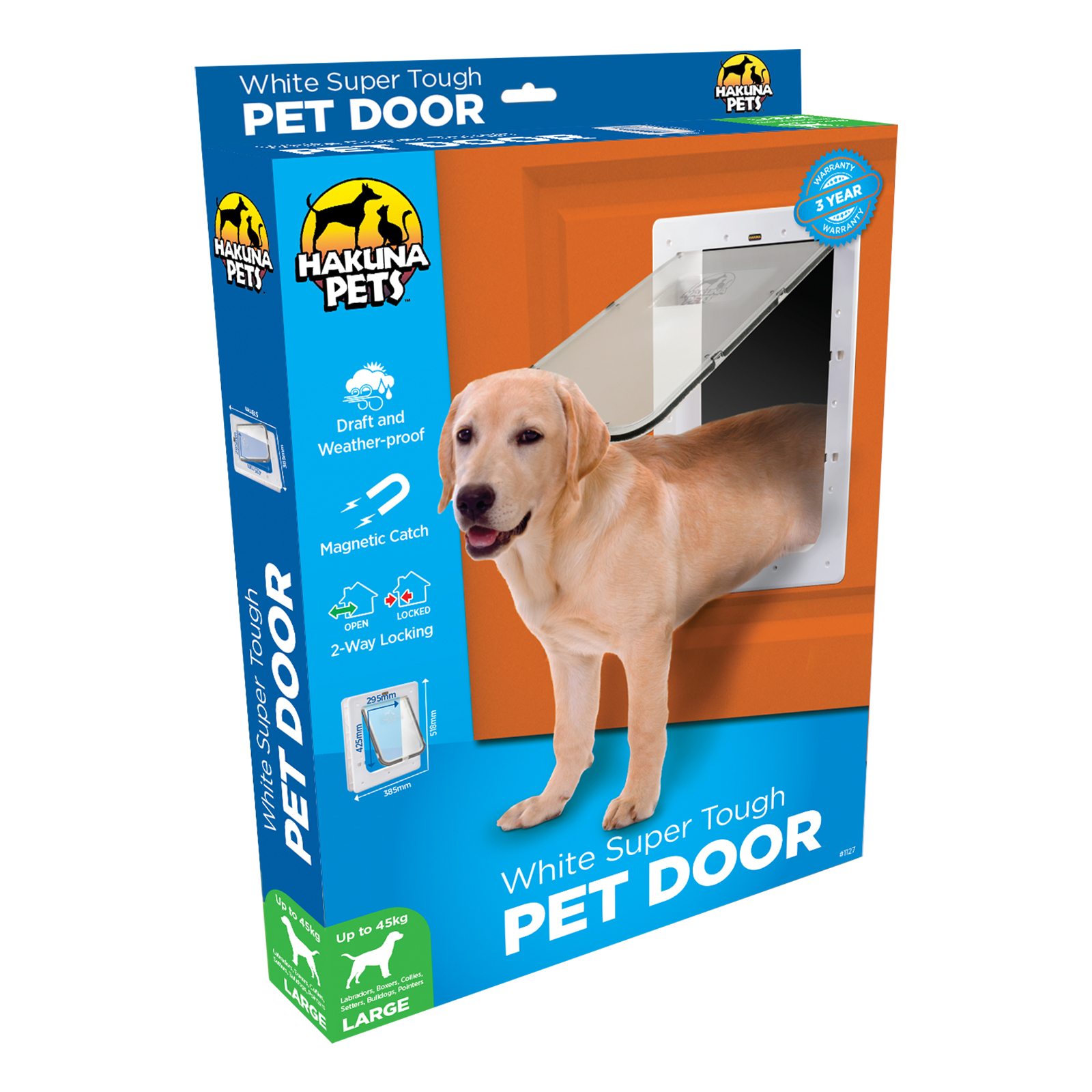 Hakuna Pets White Large Super Tough Pet Door Bunnings New Zealand