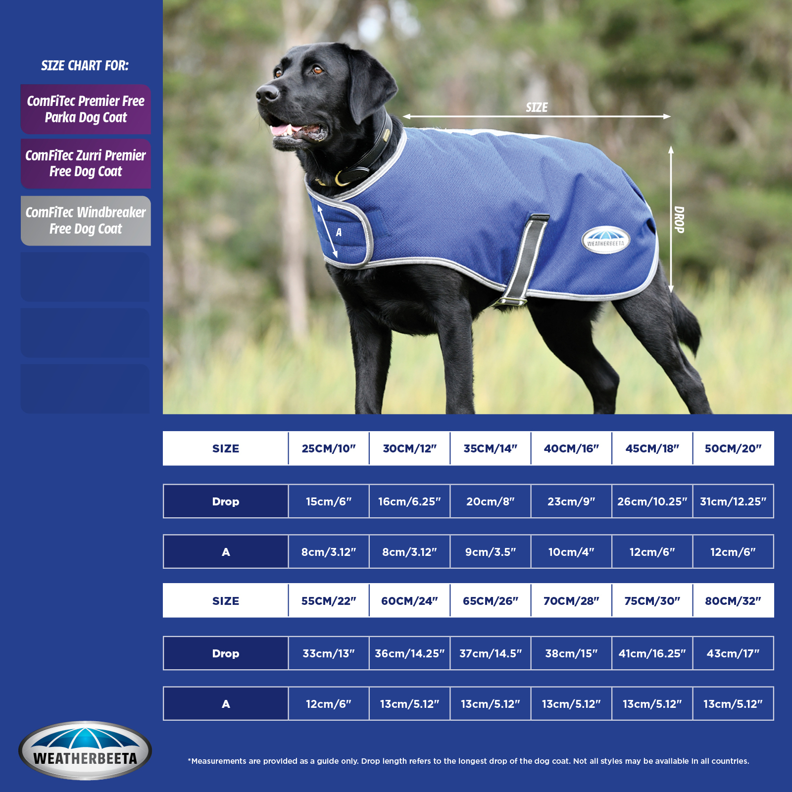 WeatherBeeta 60cm Dark Blue/Pink Plaid ComFiTec Premier Free Parka Dog